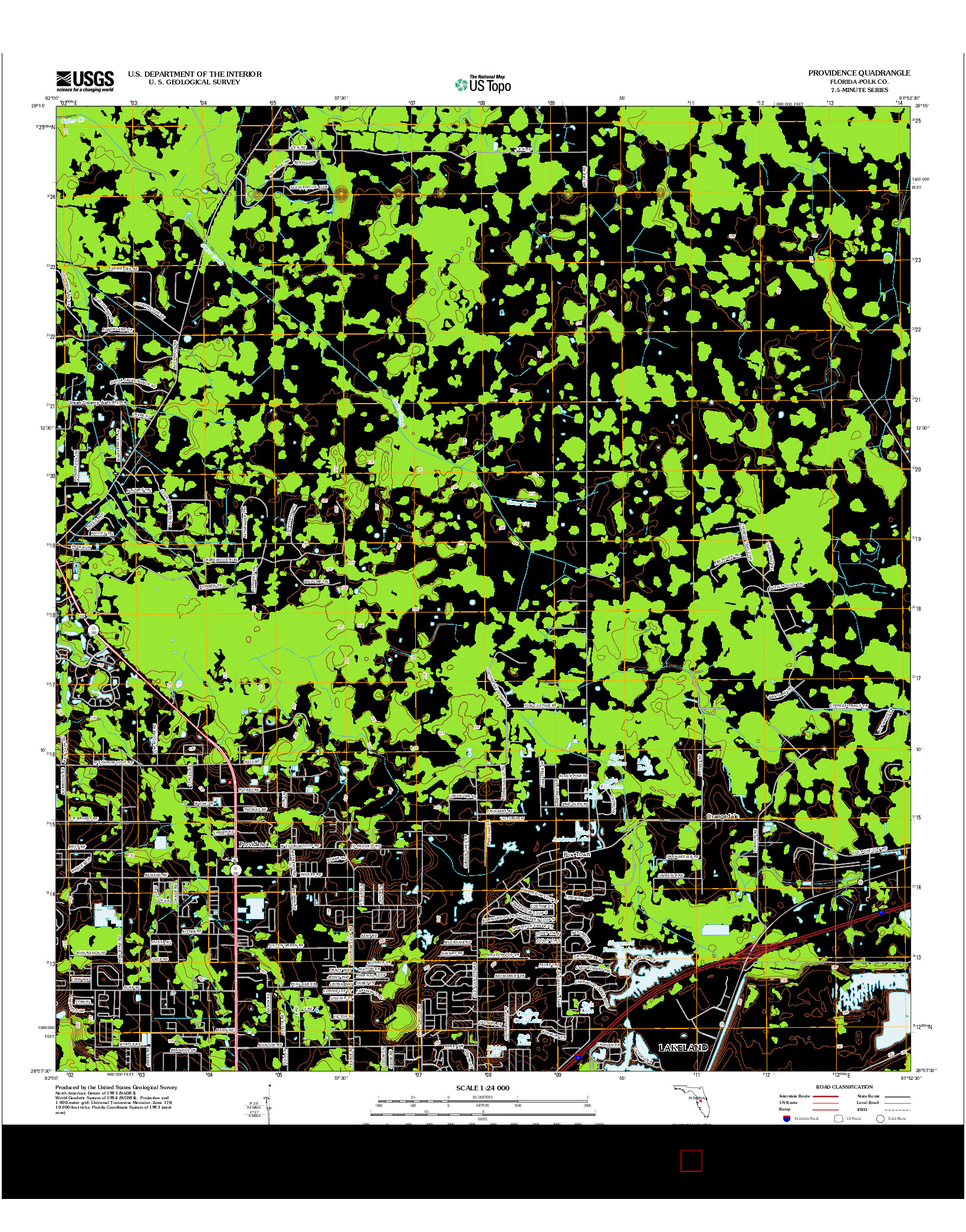 USGS US TOPO 7.5-MINUTE MAP FOR PROVIDENCE, FL 2012