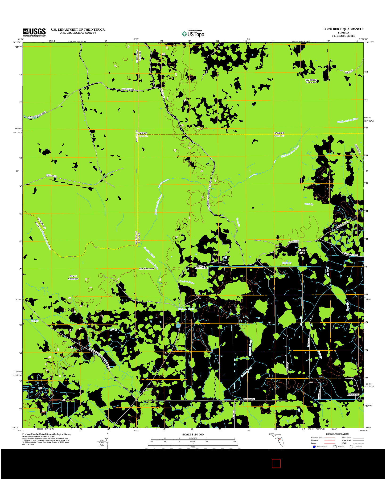 USGS US TOPO 7.5-MINUTE MAP FOR ROCK RIDGE, FL 2012