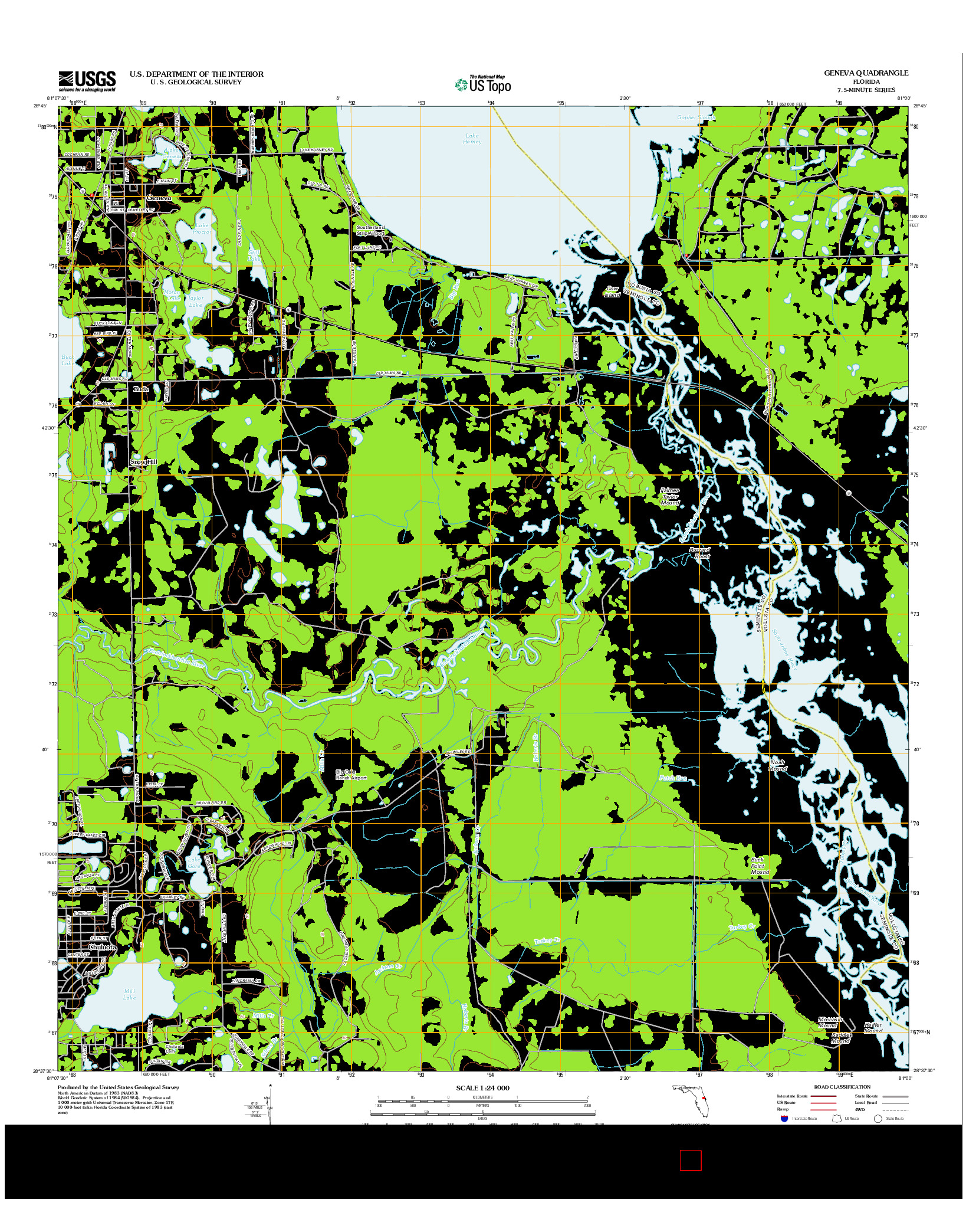 USGS US TOPO 7.5-MINUTE MAP FOR GENEVA, FL 2012