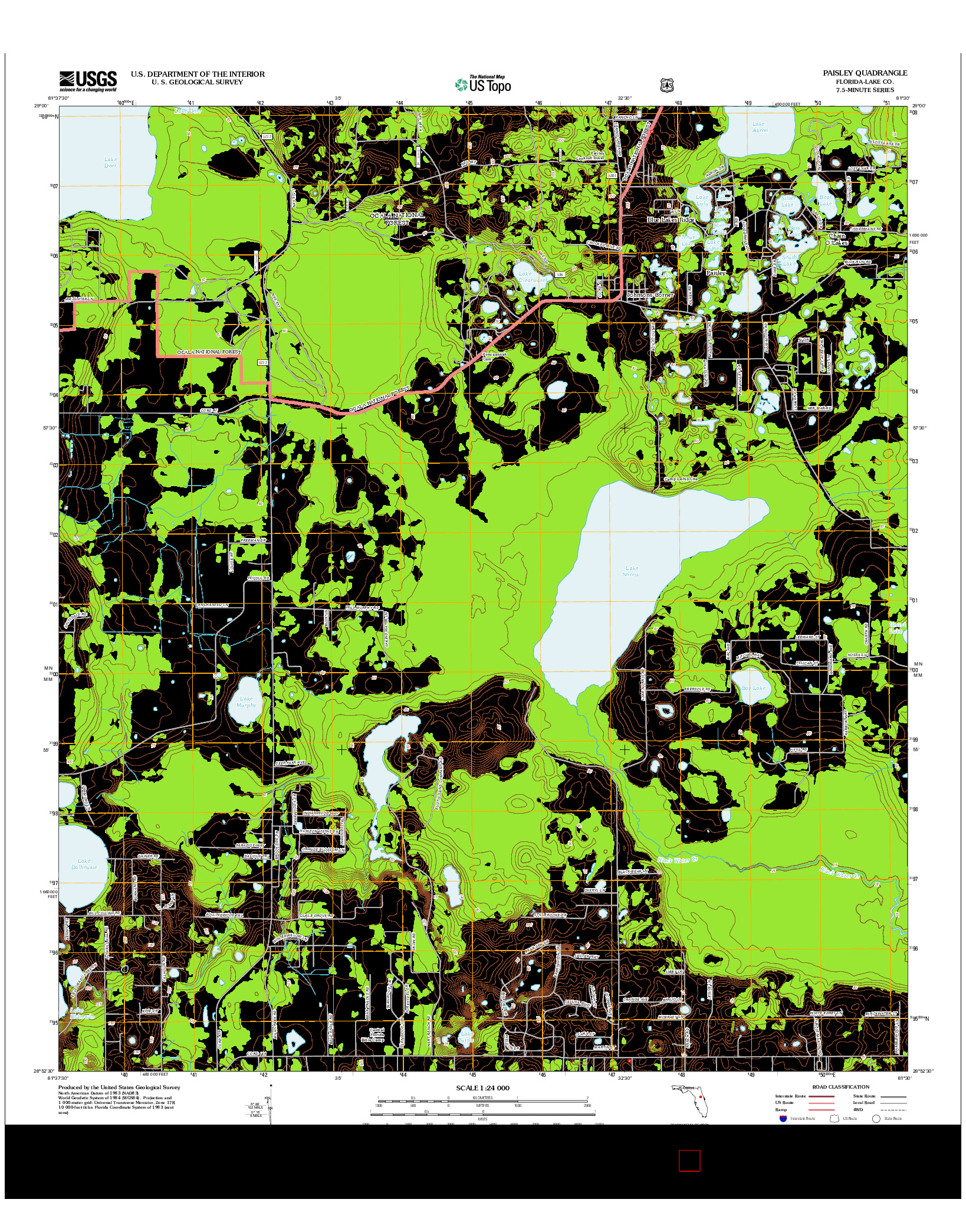 USGS US TOPO 7.5-MINUTE MAP FOR PAISLEY, FL 2012