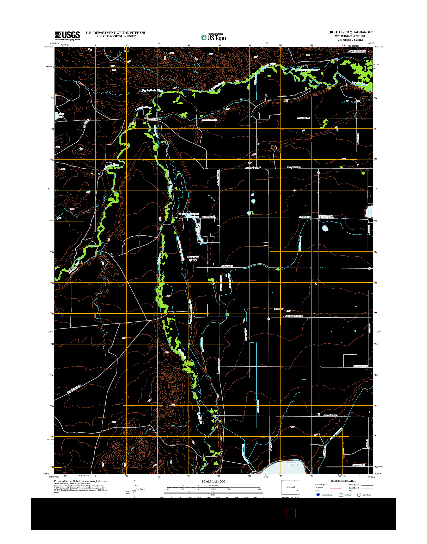 USGS US TOPO 7.5-MINUTE MAP FOR HIGHTOWER, WY 2012
