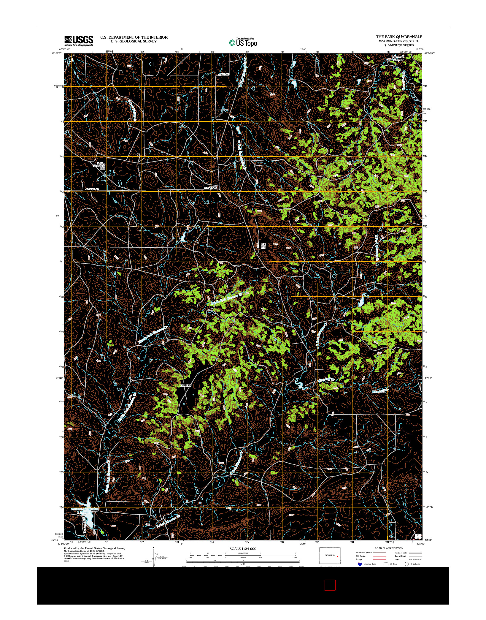 USGS US TOPO 7.5-MINUTE MAP FOR THE PARK, WY 2012