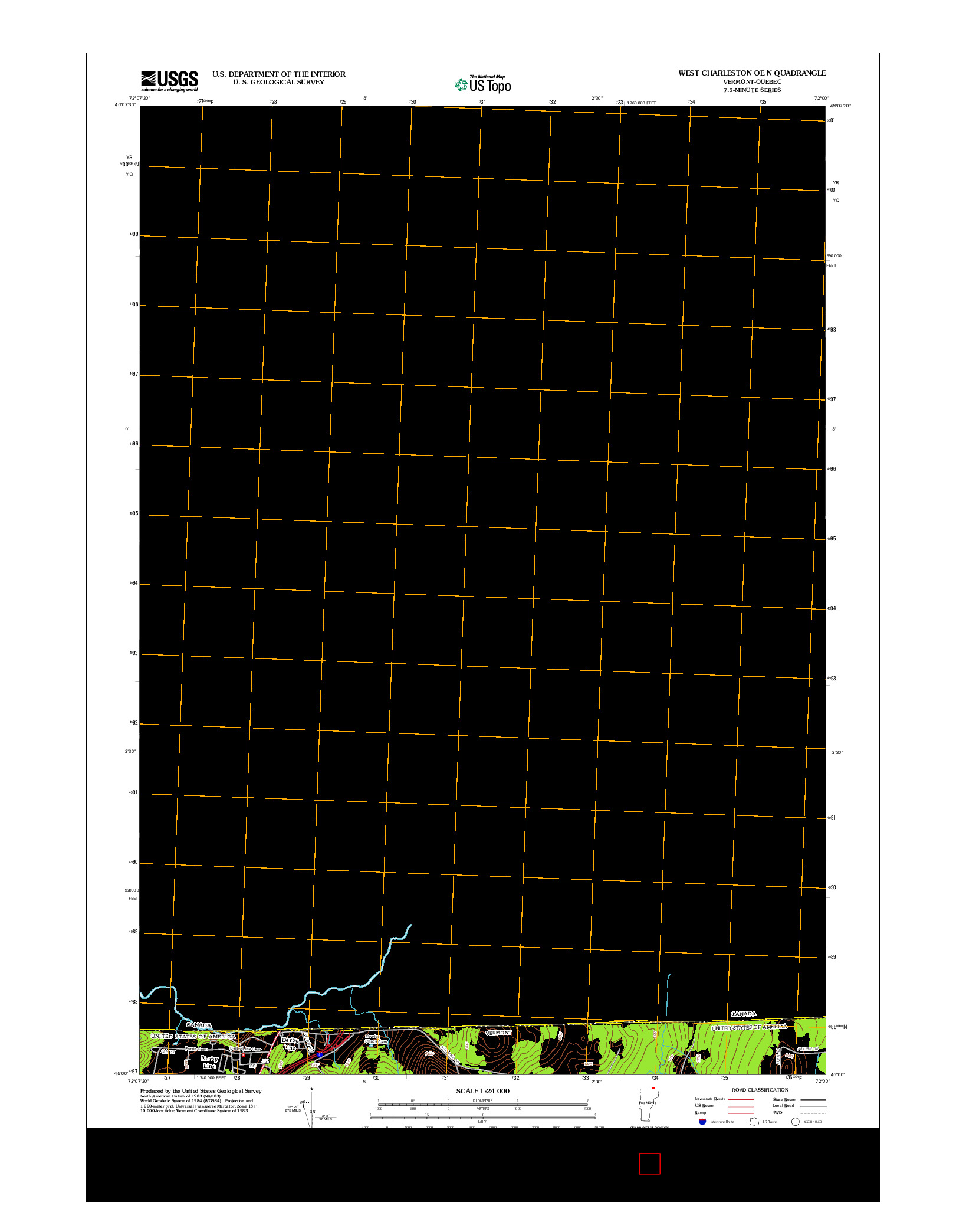 USGS US TOPO 7.5-MINUTE MAP FOR WEST CHARLESTON OE N, VT-QC 2012