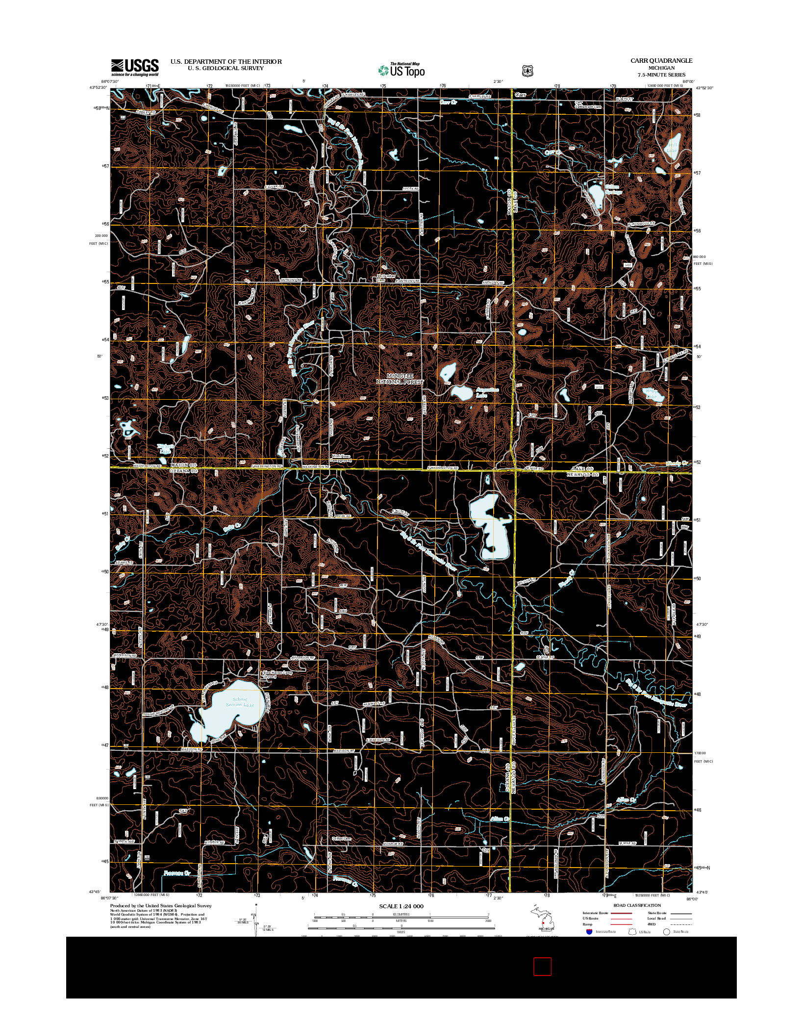 USGS US TOPO 7.5-MINUTE MAP FOR CARR, MI 2012