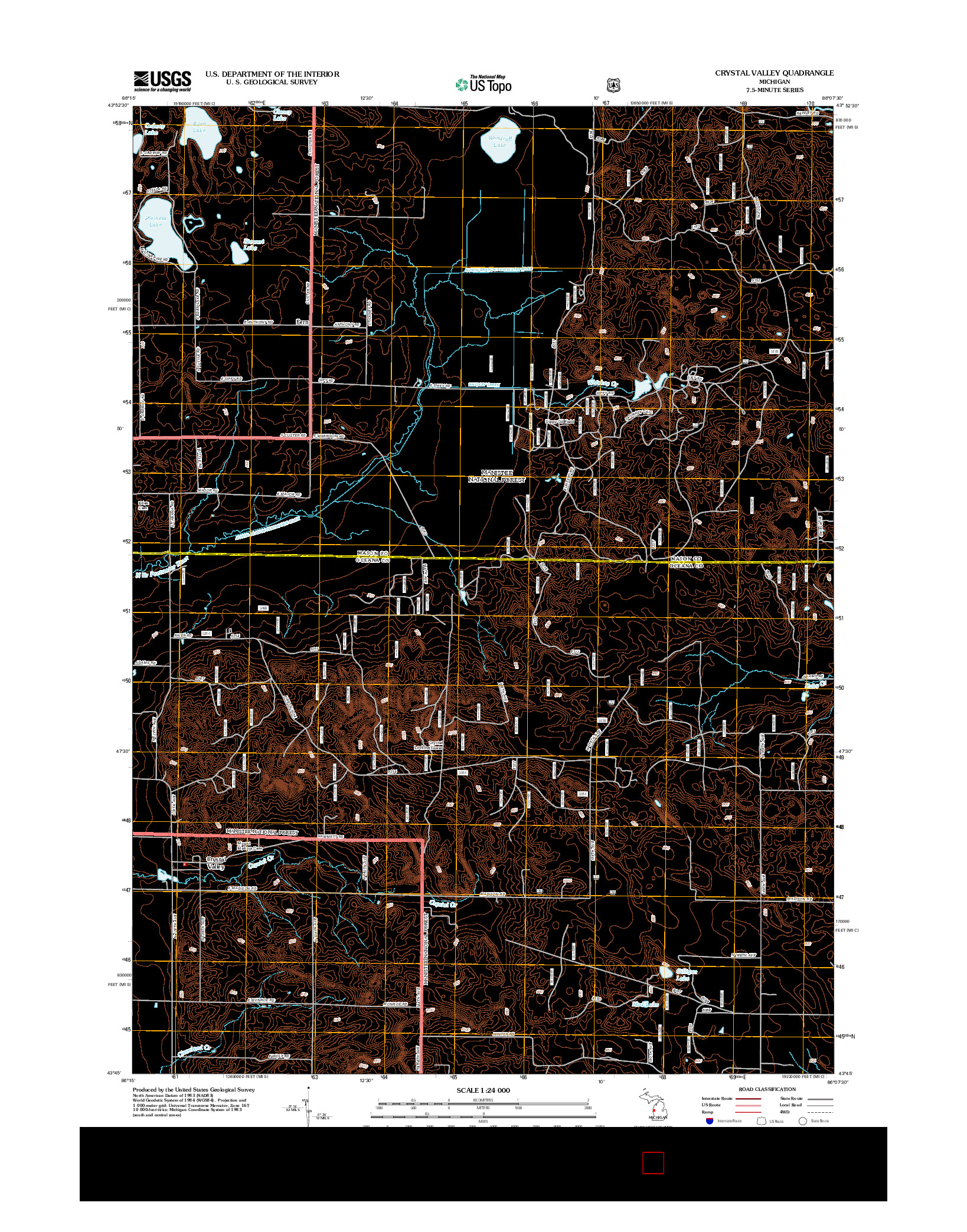 USGS US TOPO 7.5-MINUTE MAP FOR CRYSTAL VALLEY, MI 2012