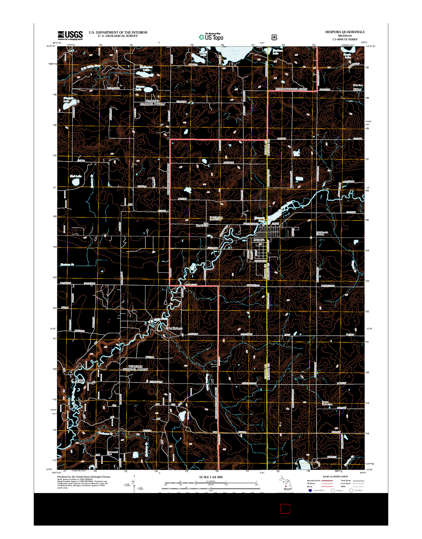 USGS US TOPO 7.5-MINUTE MAP FOR HESPERIA, MI 2012