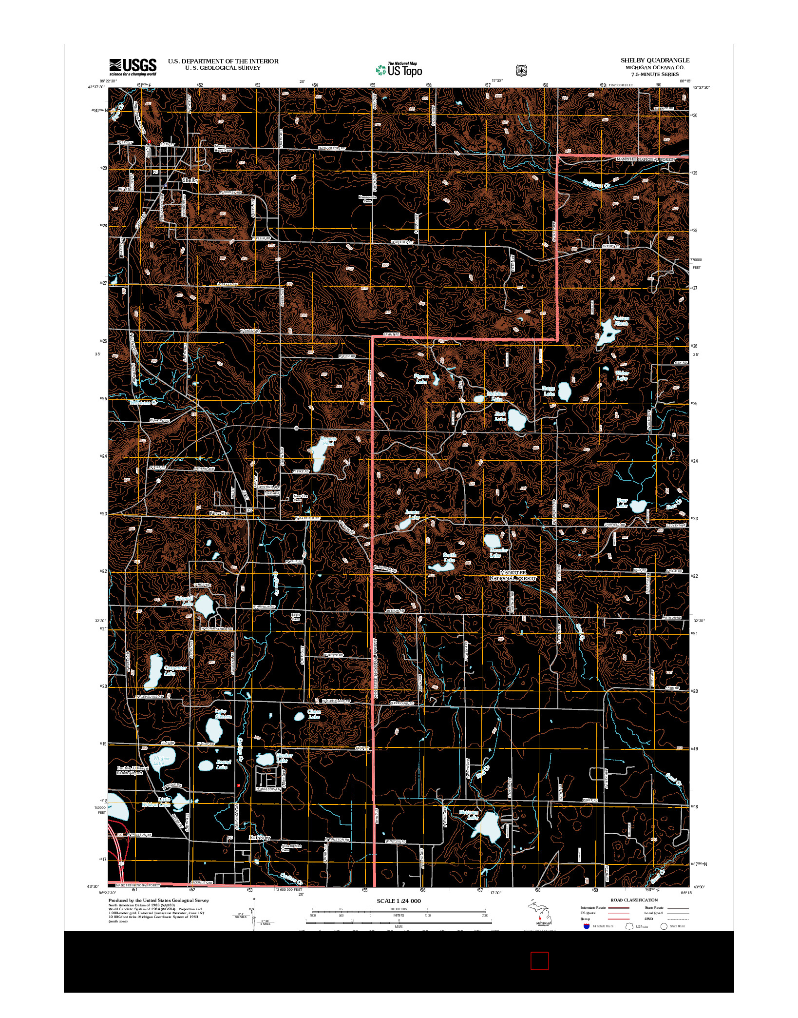 USGS US TOPO 7.5-MINUTE MAP FOR SHELBY, MI 2012