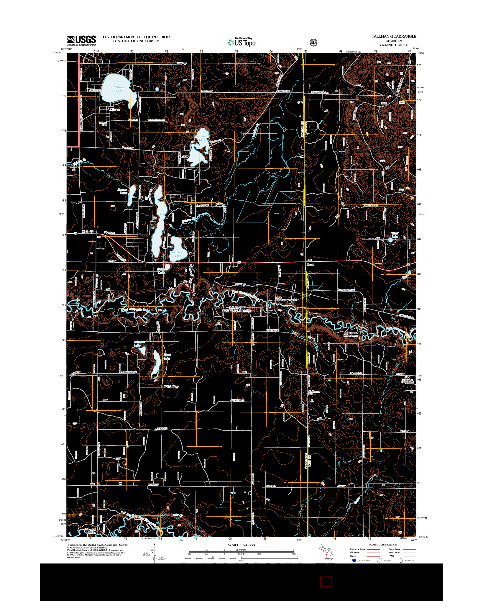 USGS US TOPO 7.5-MINUTE MAP FOR TALLMAN, MI 2012