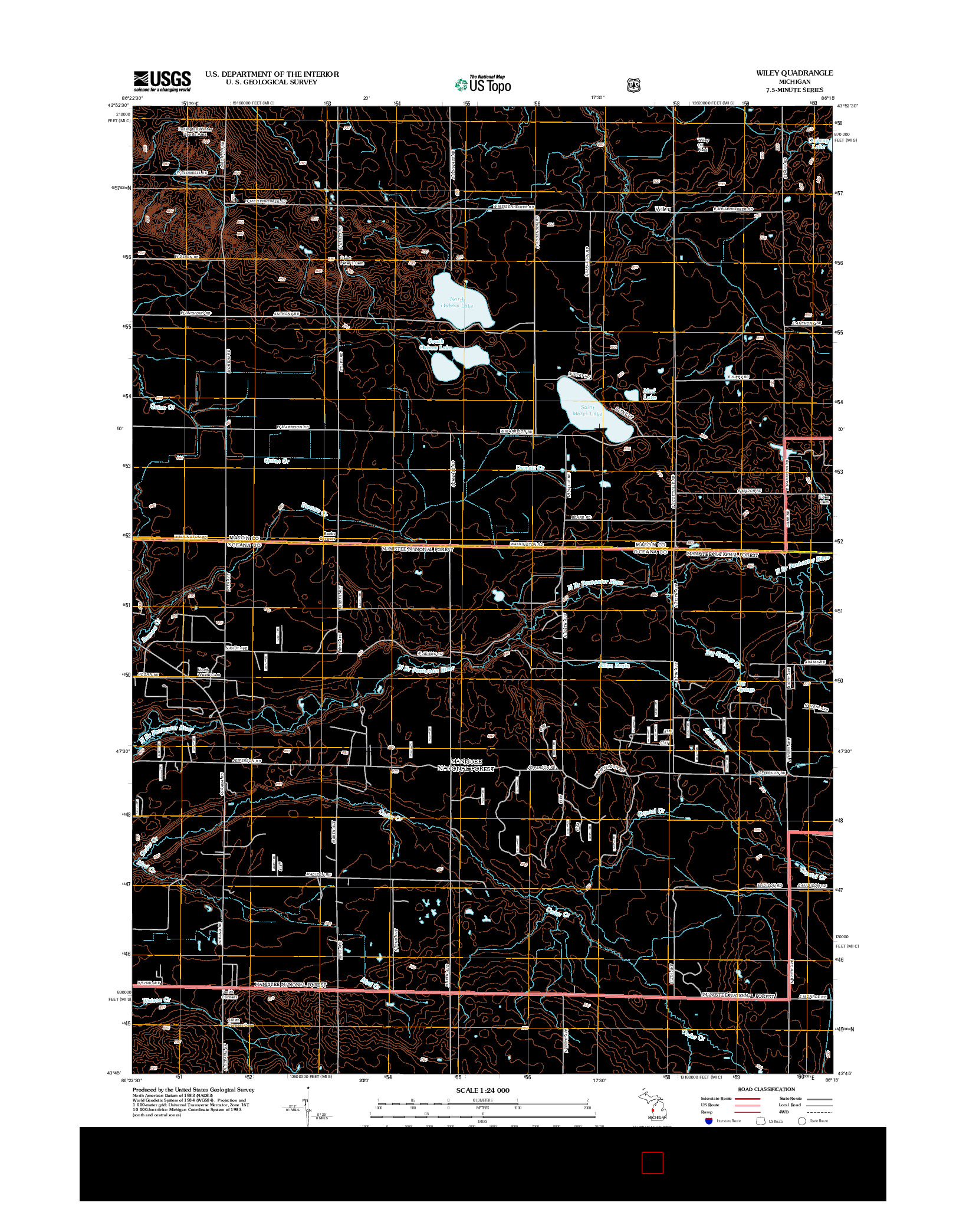 USGS US TOPO 7.5-MINUTE MAP FOR WILEY, MI 2012