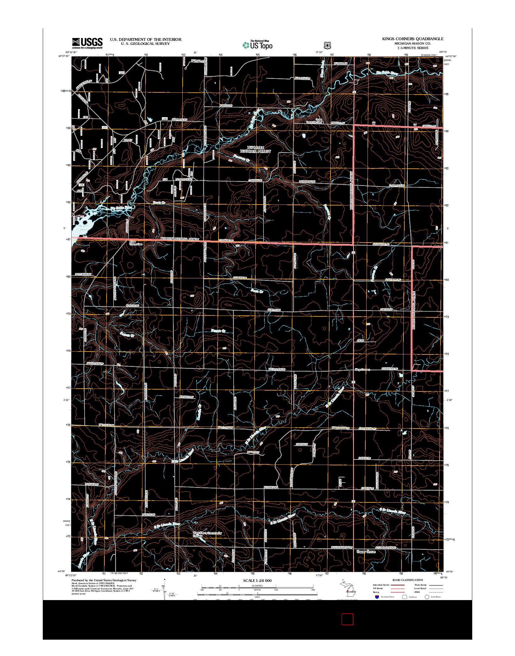 USGS US TOPO 7.5-MINUTE MAP FOR KINGS CORNERS, MI 2012