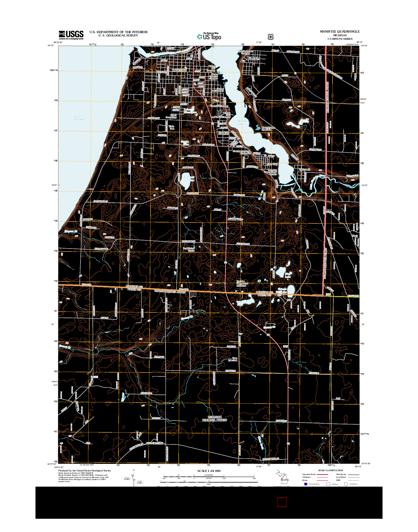 USGS US TOPO 7.5-MINUTE MAP FOR MANISTEE, MI 2012