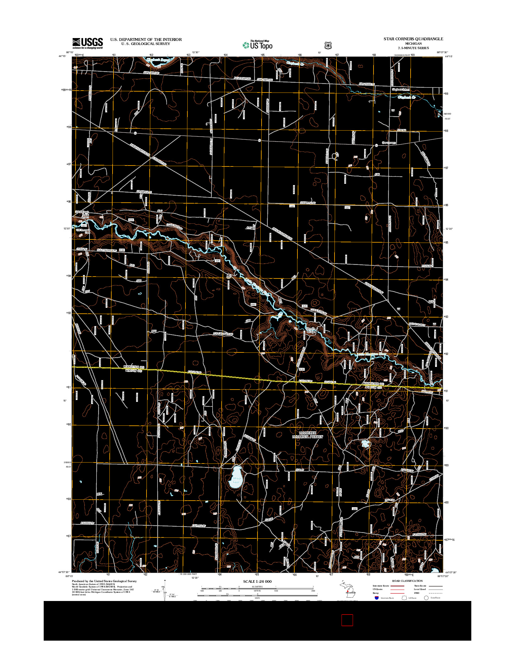 USGS US TOPO 7.5-MINUTE MAP FOR STAR CORNERS, MI 2012