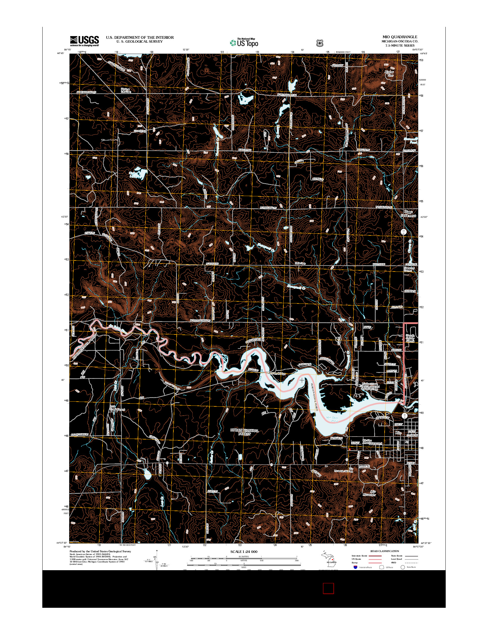 USGS US TOPO 7.5-MINUTE MAP FOR MIO, MI 2012
