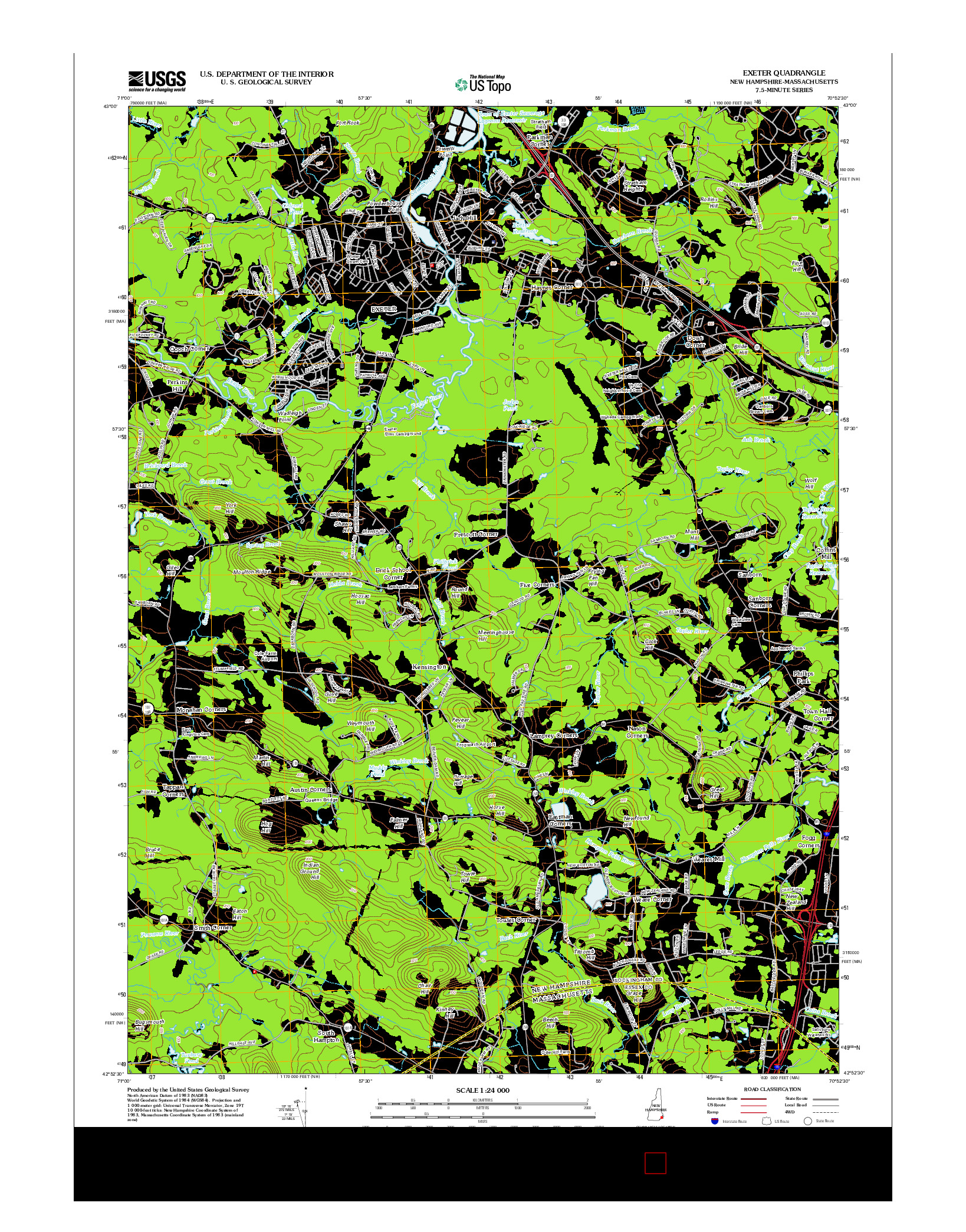USGS US TOPO 7.5-MINUTE MAP FOR EXETER, NH-MA 2012