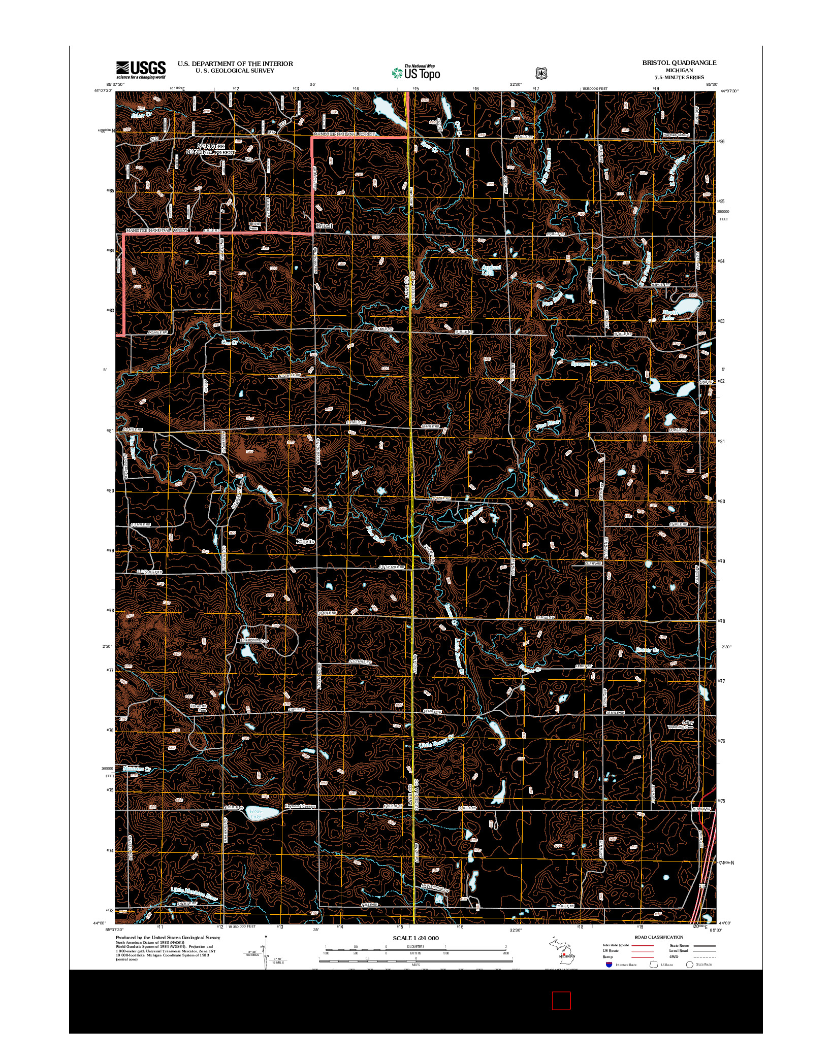 USGS US TOPO 7.5-MINUTE MAP FOR BRISTOL, MI 2012