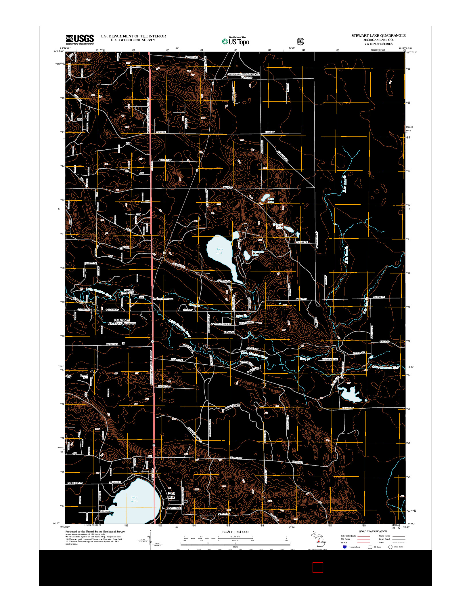 USGS US TOPO 7.5-MINUTE MAP FOR STEWART LAKE, MI 2012
