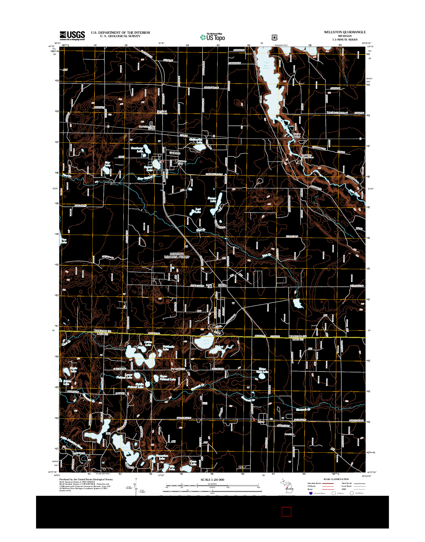 USGS US TOPO 7.5-MINUTE MAP FOR WELLSTON, MI 2012