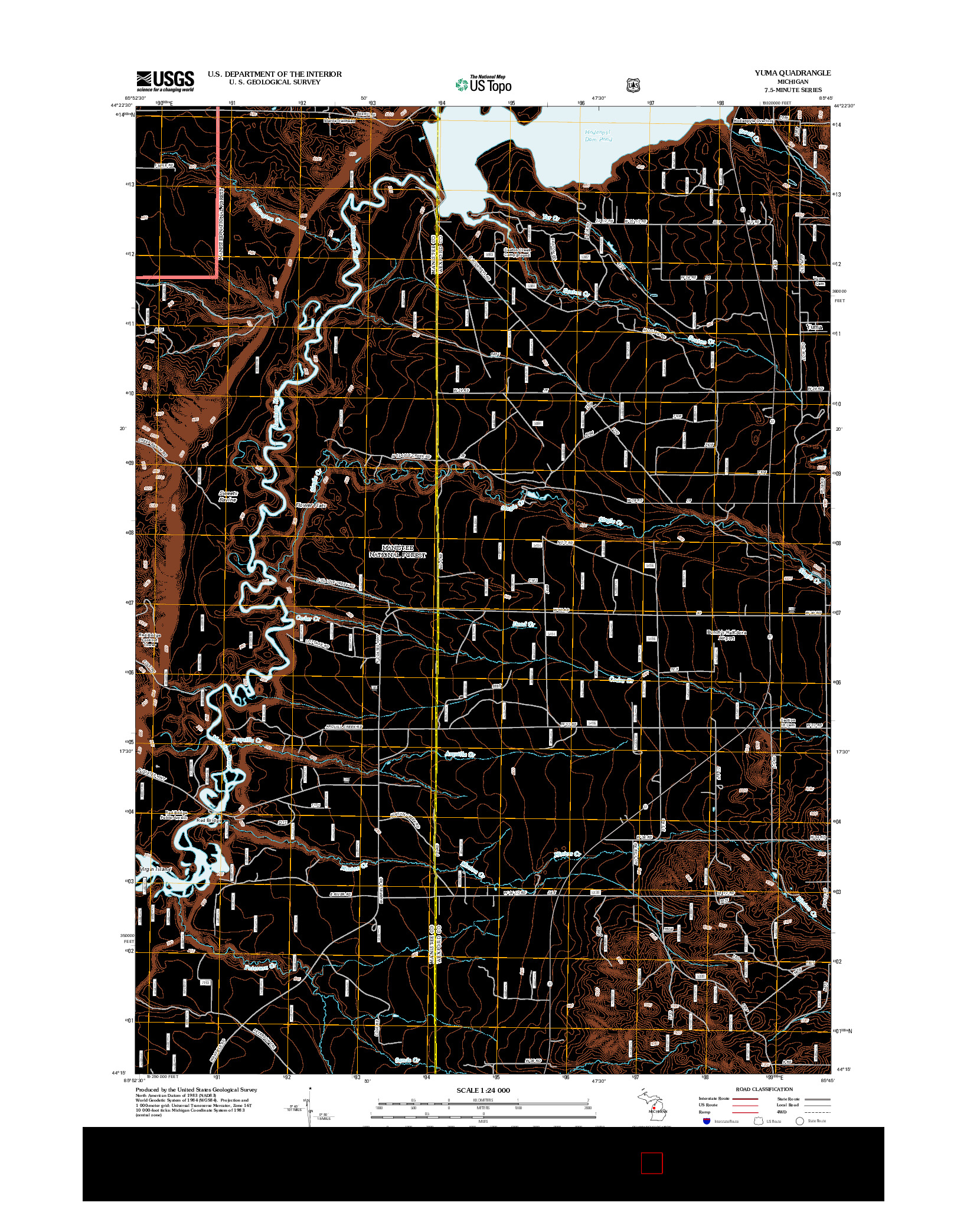 USGS US TOPO 7.5-MINUTE MAP FOR YUMA, MI 2012