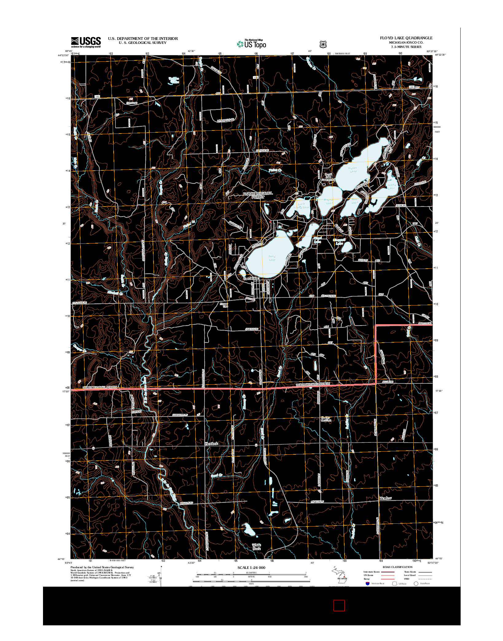 USGS US TOPO 7.5-MINUTE MAP FOR FLOYD LAKE, MI 2012