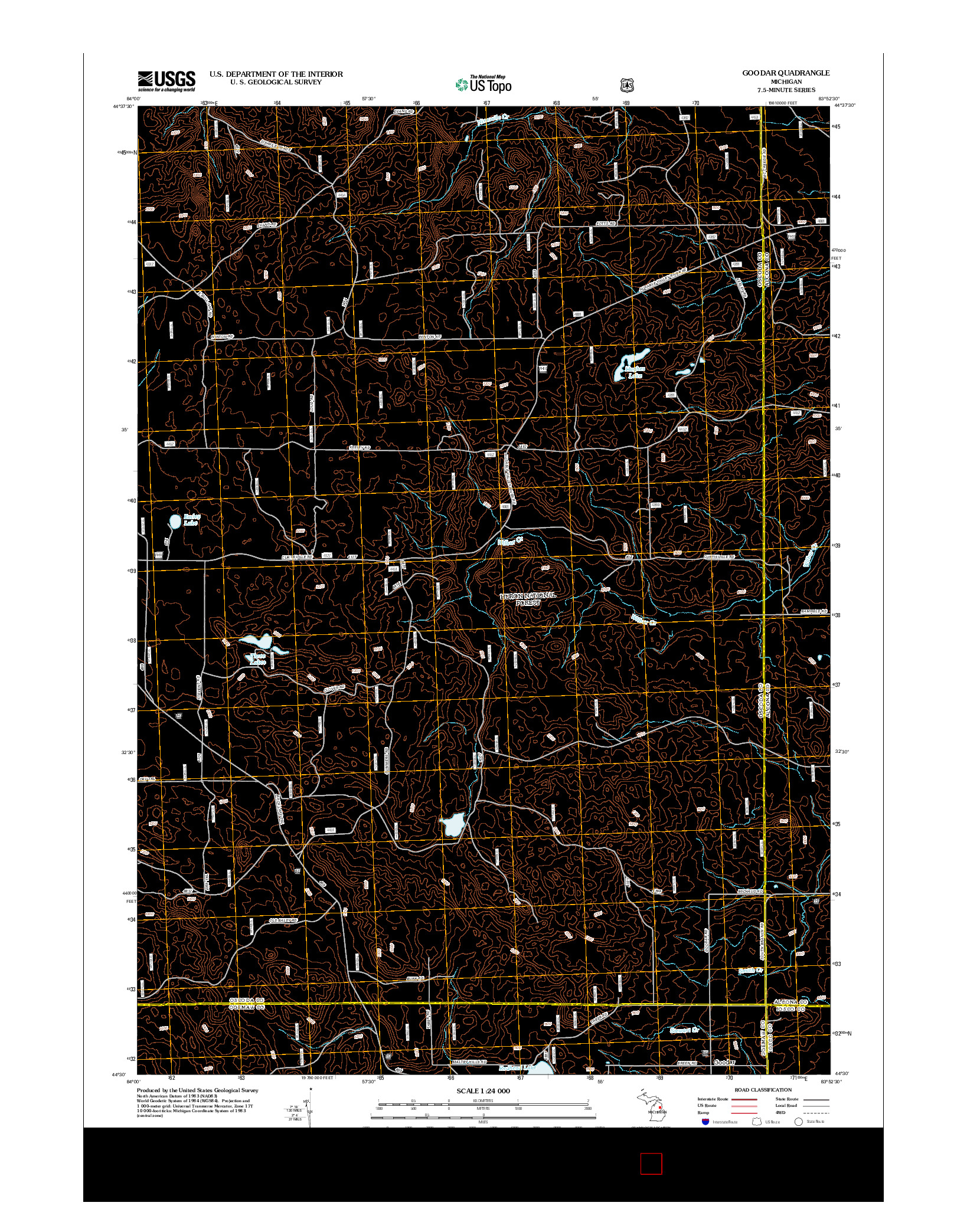 USGS US TOPO 7.5-MINUTE MAP FOR GOODAR, MI 2012