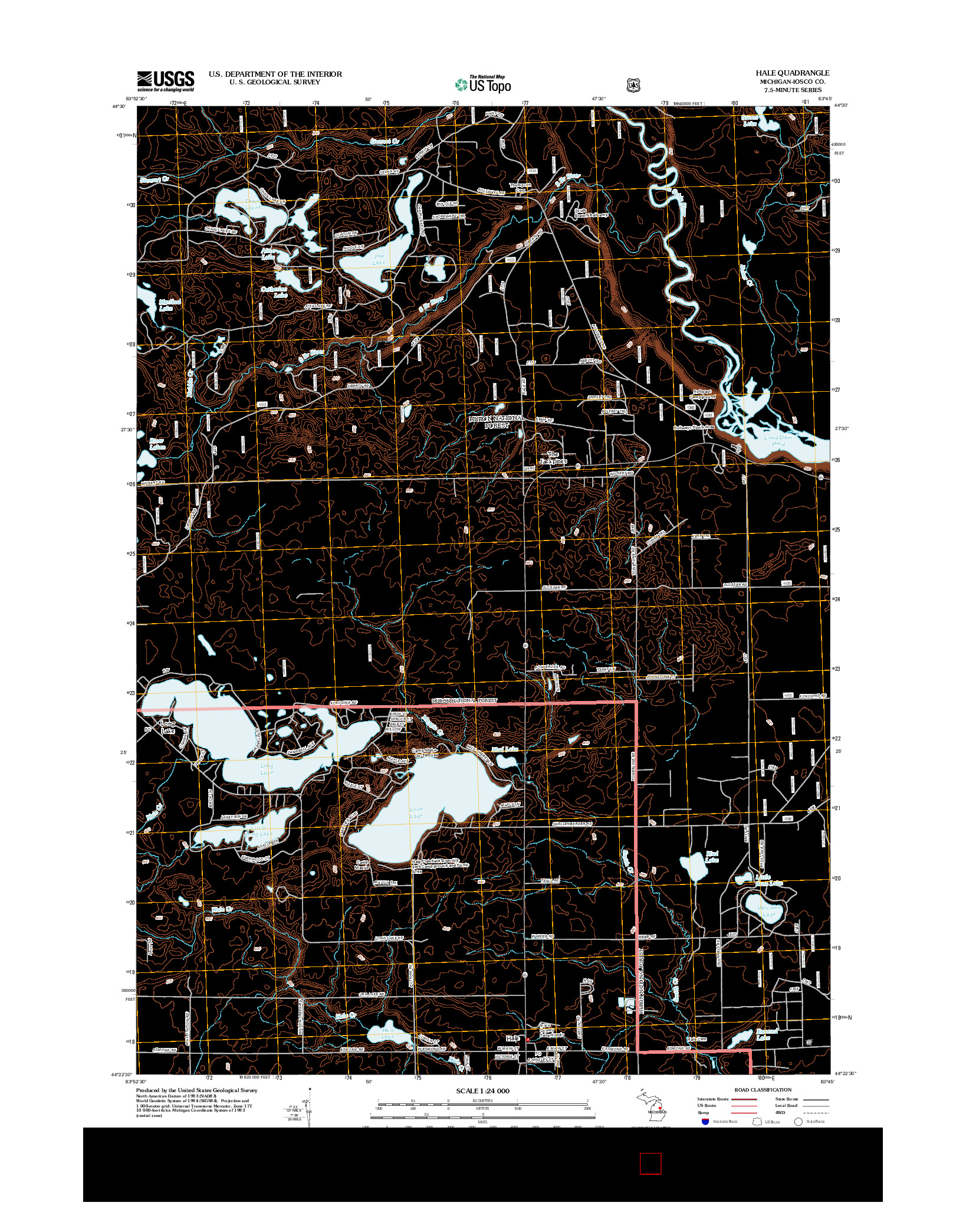 USGS US TOPO 7.5-MINUTE MAP FOR HALE, MI 2012