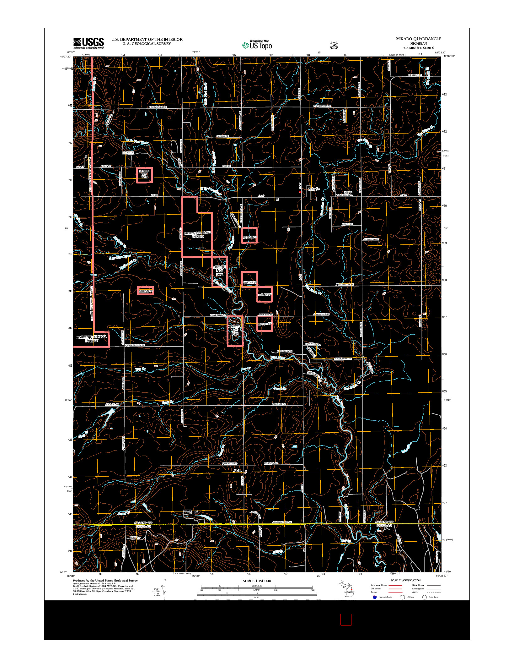 USGS US TOPO 7.5-MINUTE MAP FOR MIKADO, MI 2012
