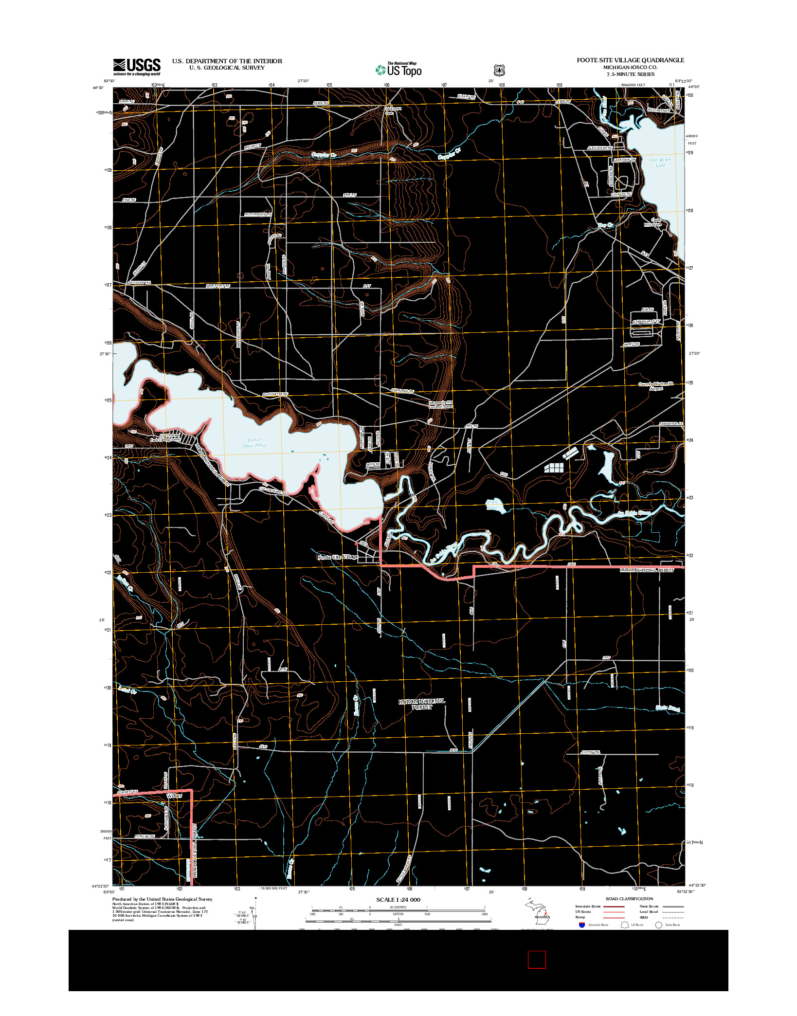 USGS US TOPO 7.5-MINUTE MAP FOR FOOTE SITE VILLAGE, MI 2012
