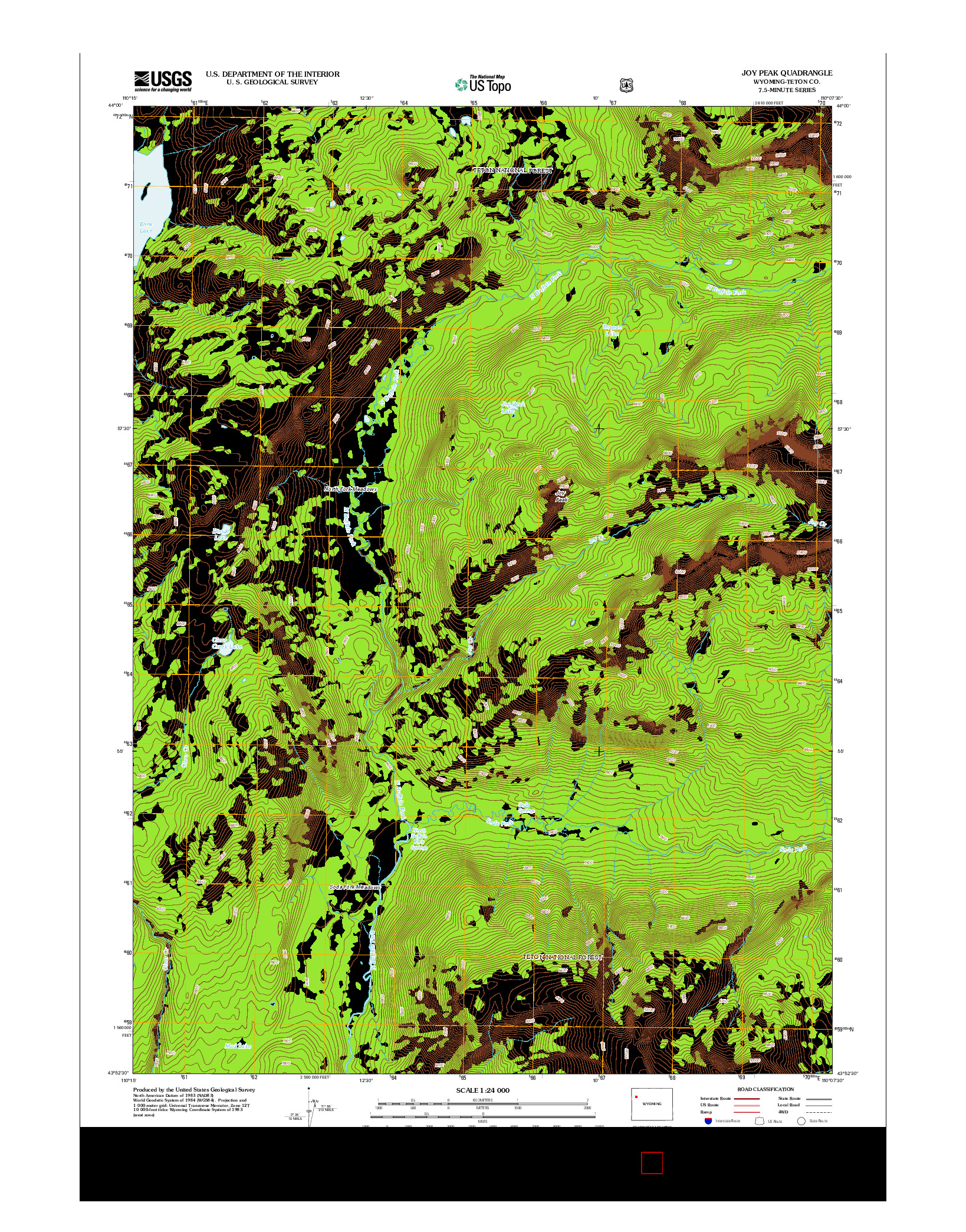 USGS US TOPO 7.5-MINUTE MAP FOR JOY PEAK, WY 2012