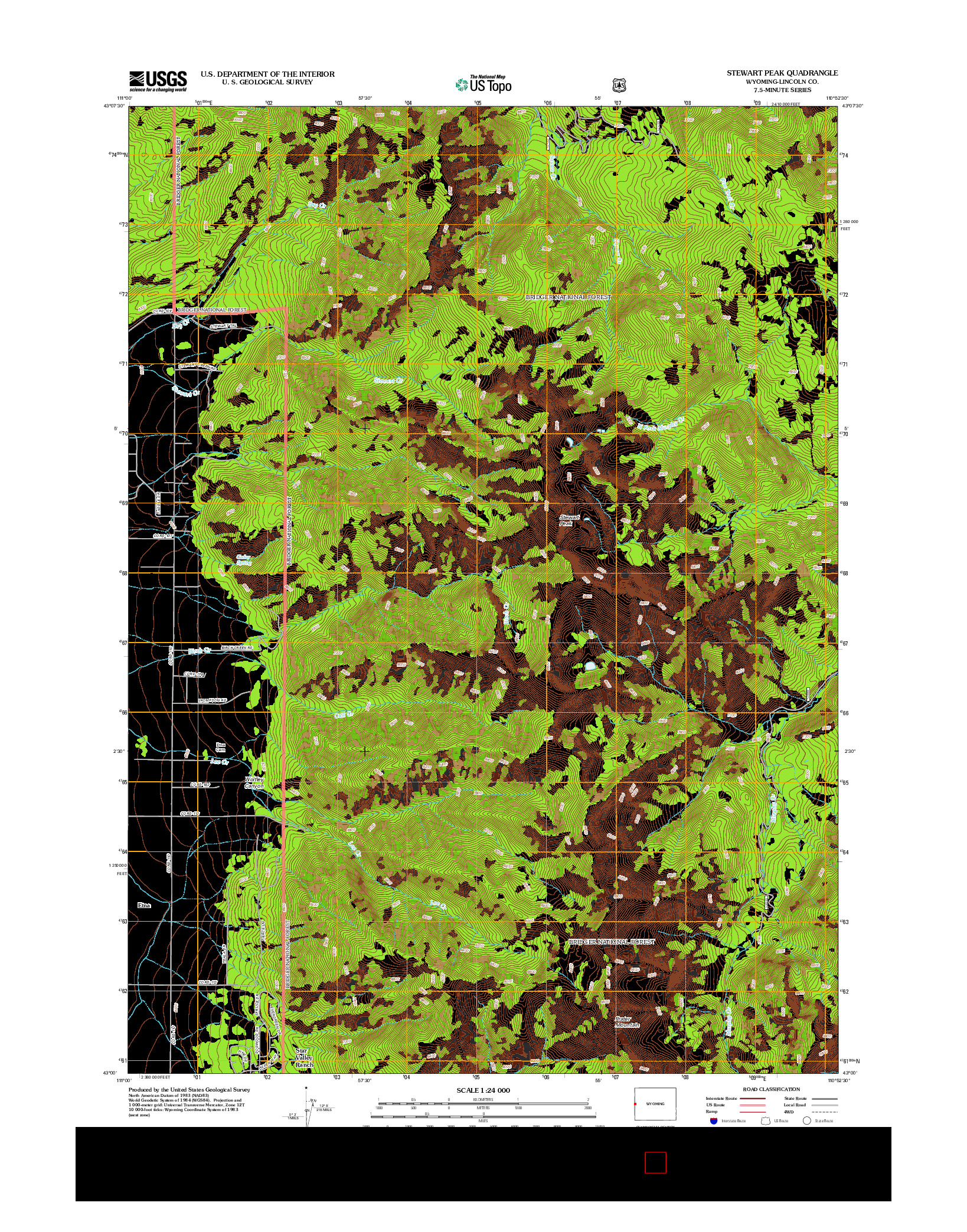 USGS US TOPO 7.5-MINUTE MAP FOR STEWART PEAK, WY 2012