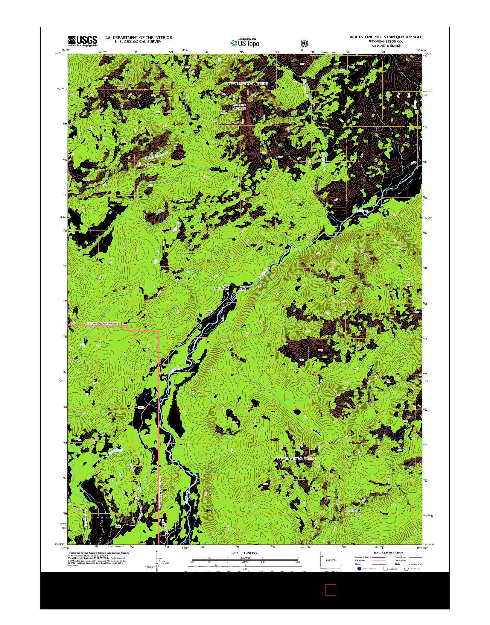 USGS US TOPO 7.5-MINUTE MAP FOR WHETSTONE MOUNTAIN, WY 2012