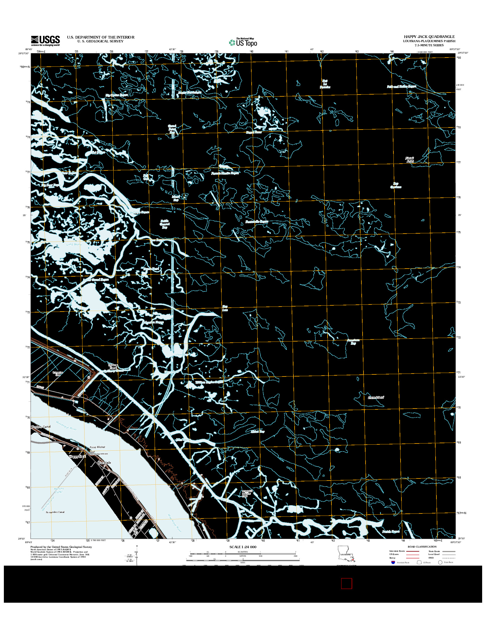 USGS US TOPO 7.5-MINUTE MAP FOR HAPPY JACK, LA 2012