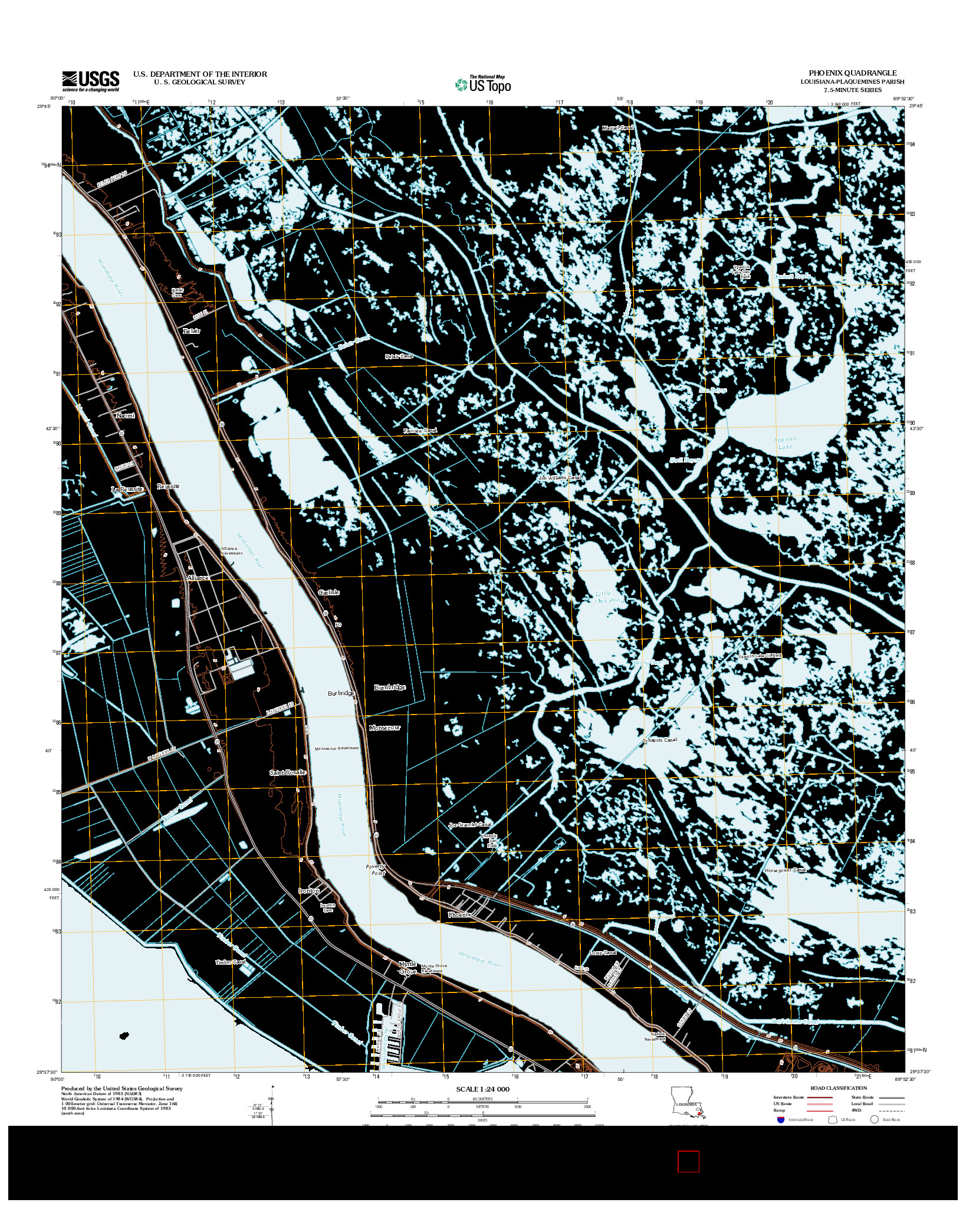 USGS US TOPO 7.5-MINUTE MAP FOR PHOENIX, LA 2012