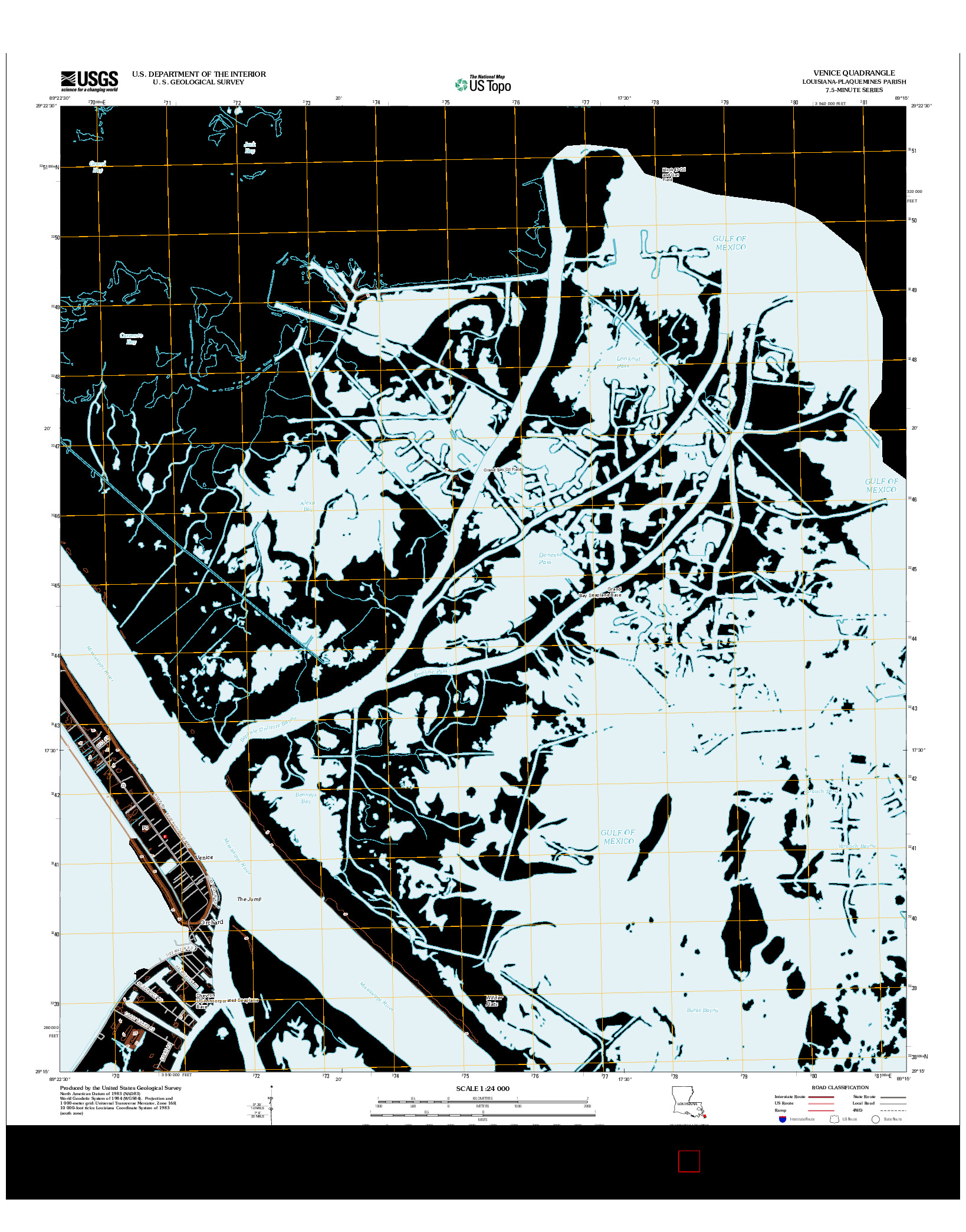 USGS US TOPO 7.5-MINUTE MAP FOR VENICE, LA 2012