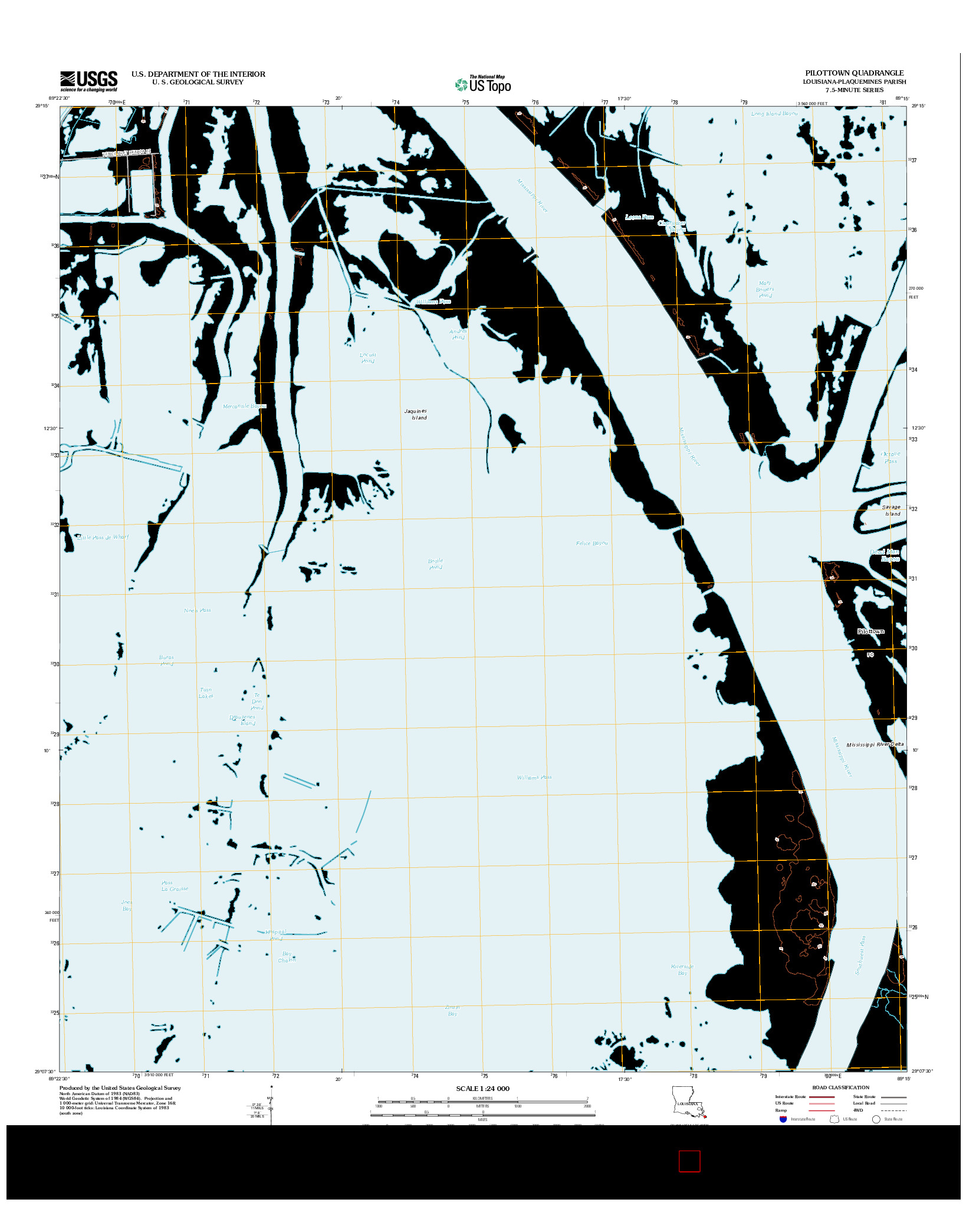 USGS US TOPO 7.5-MINUTE MAP FOR PILOTTOWN, LA 2012