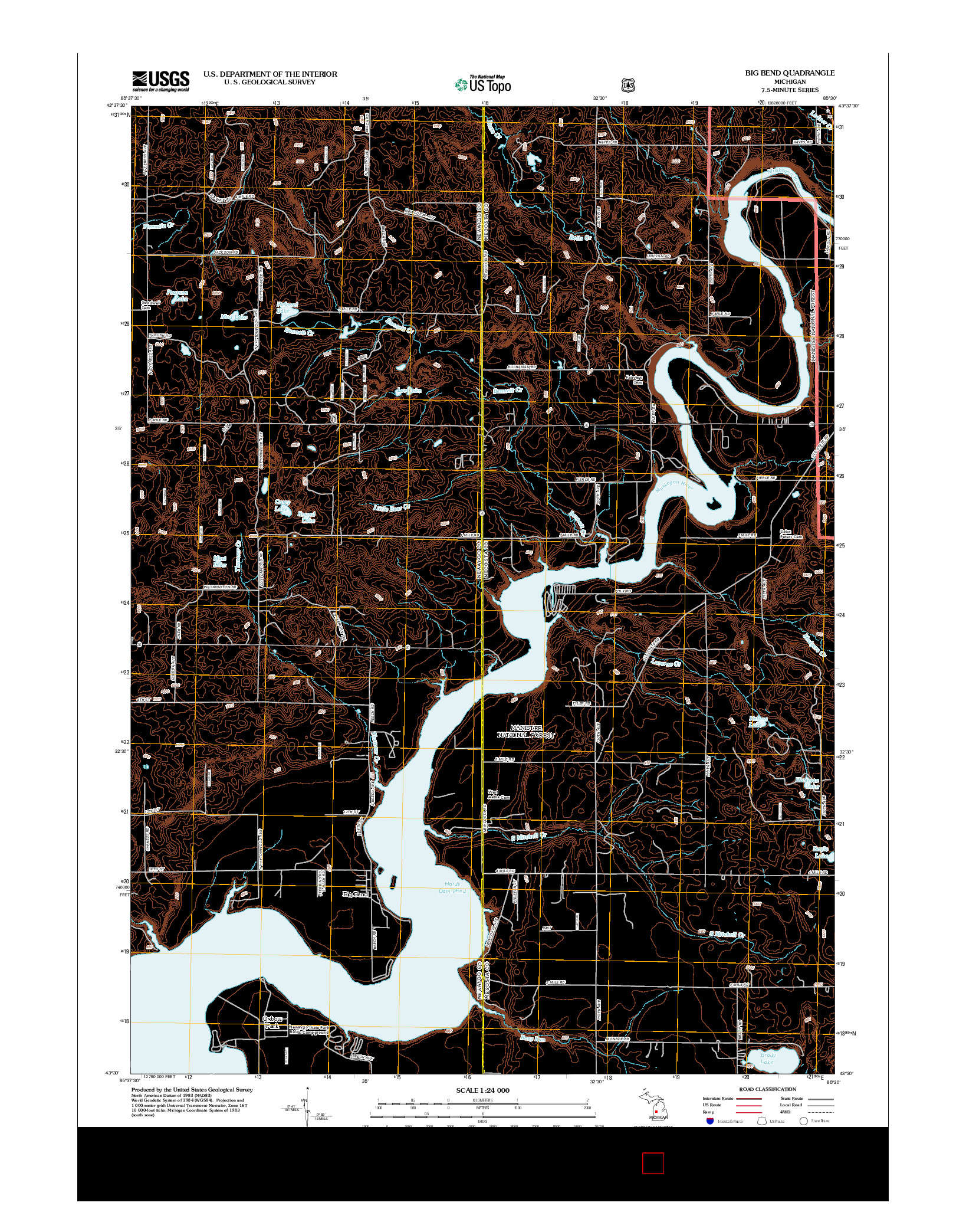 USGS US TOPO 7.5-MINUTE MAP FOR BIG BEND, MI 2012