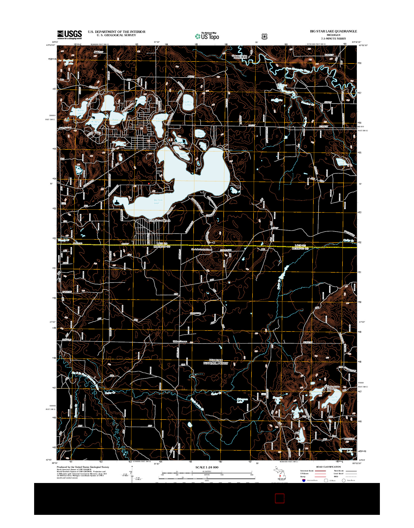 USGS US TOPO 7.5-MINUTE MAP FOR BIG STAR LAKE, MI 2012