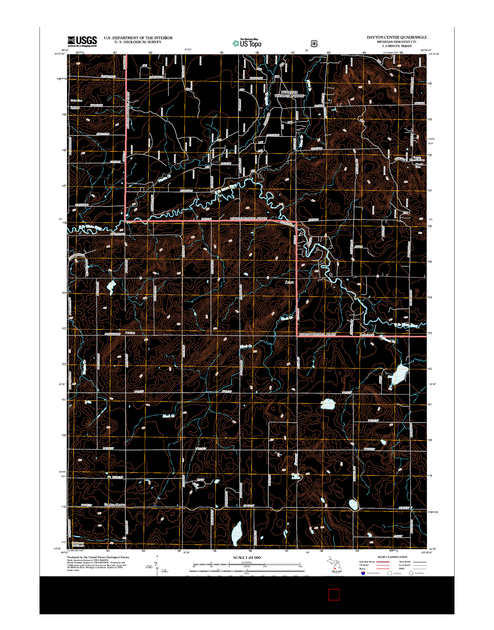 USGS US TOPO 7.5-MINUTE MAP FOR DAYTON CENTER, MI 2012