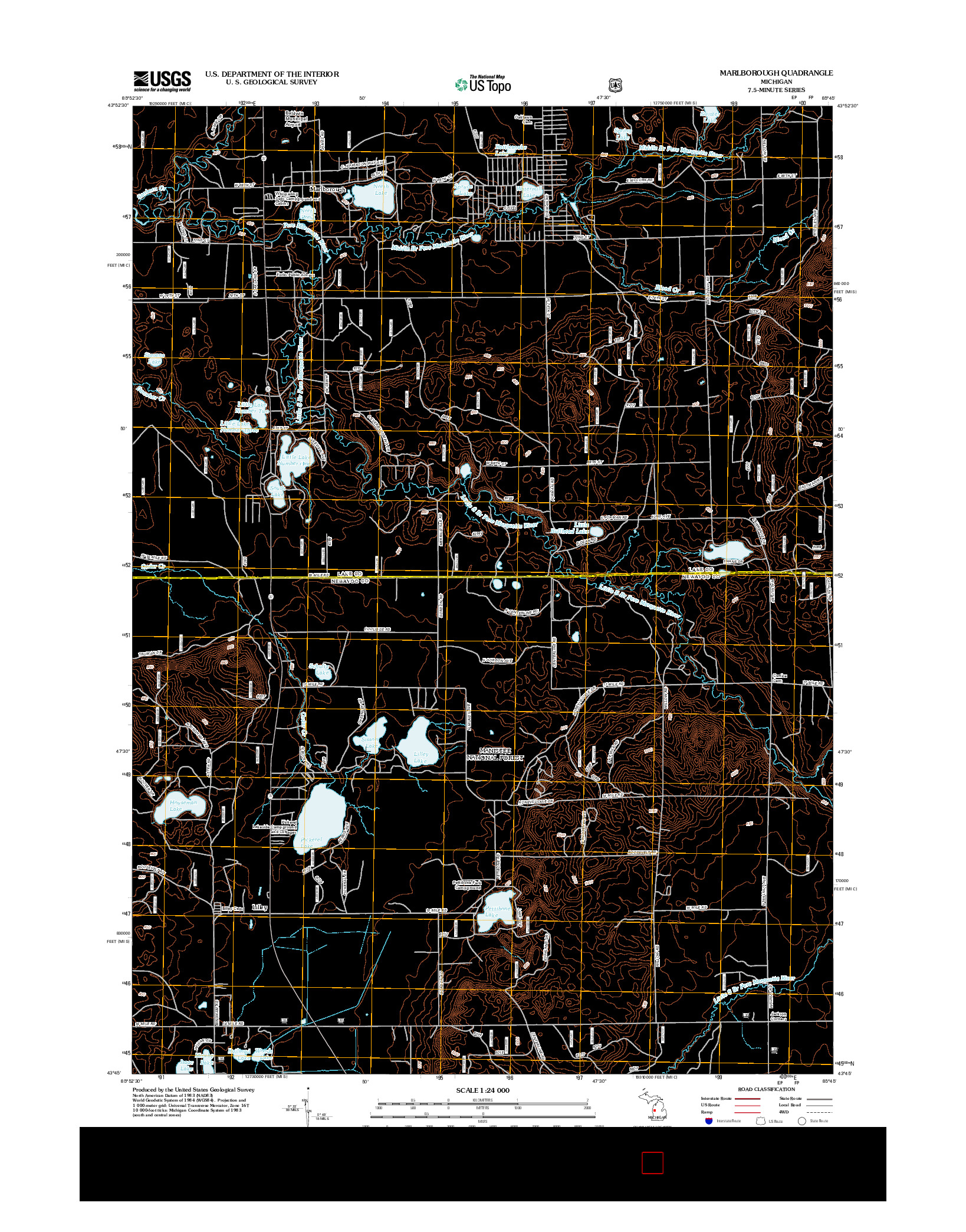 USGS US TOPO 7.5-MINUTE MAP FOR MARLBOROUGH, MI 2012