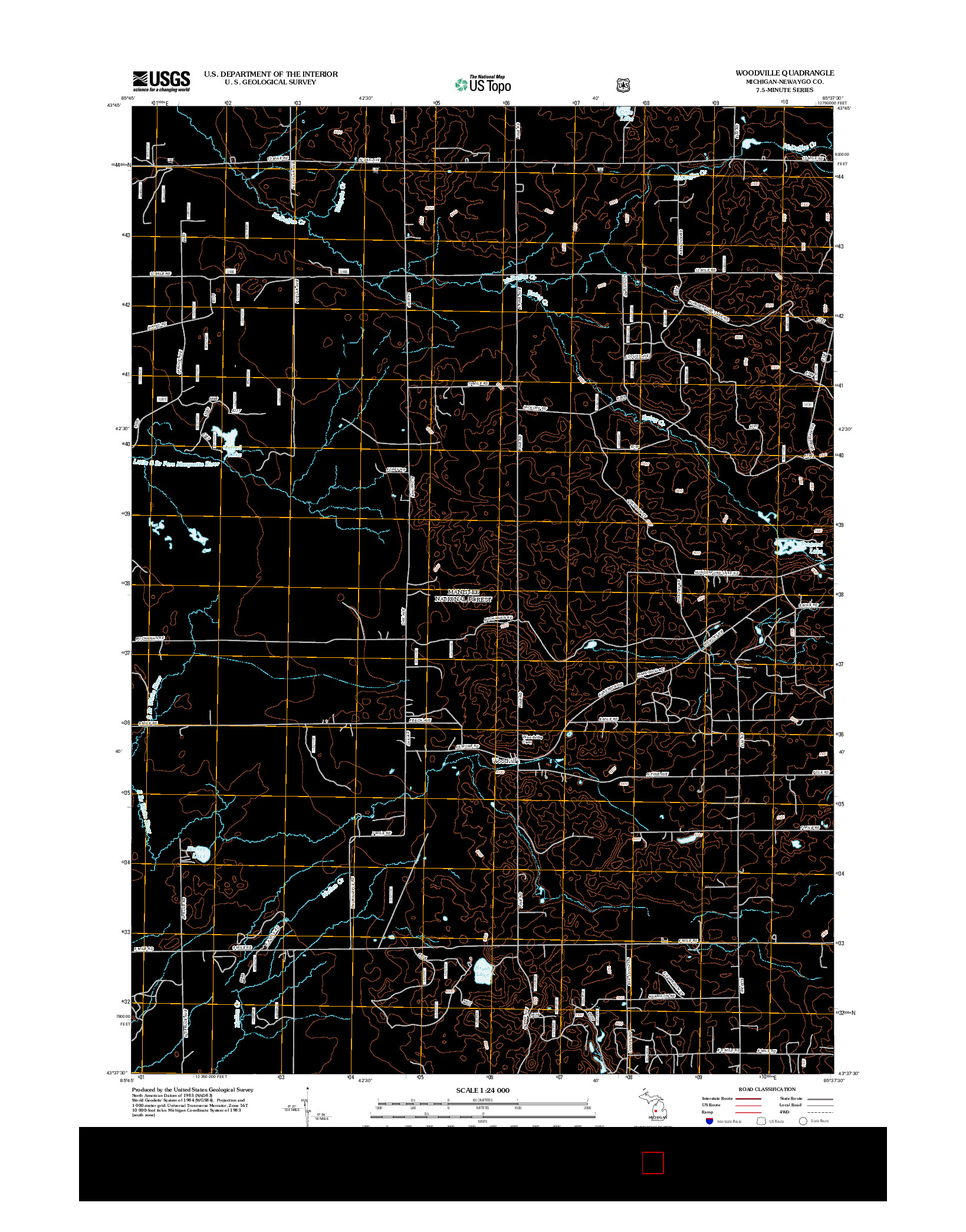 USGS US TOPO 7.5-MINUTE MAP FOR WOODVILLE, MI 2012