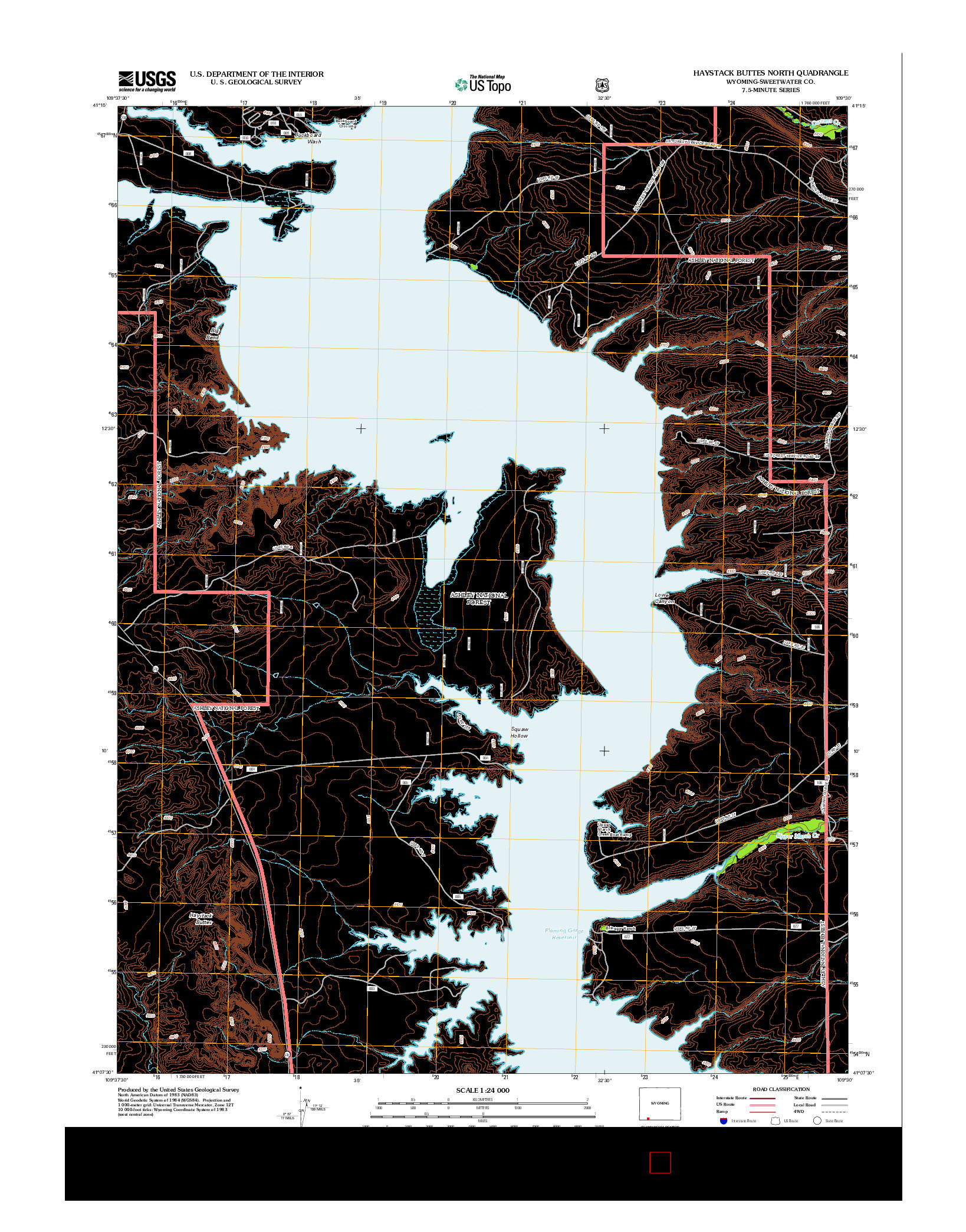 USGS US TOPO 7.5-MINUTE MAP FOR HAYSTACK BUTTES NORTH, WY 2012
