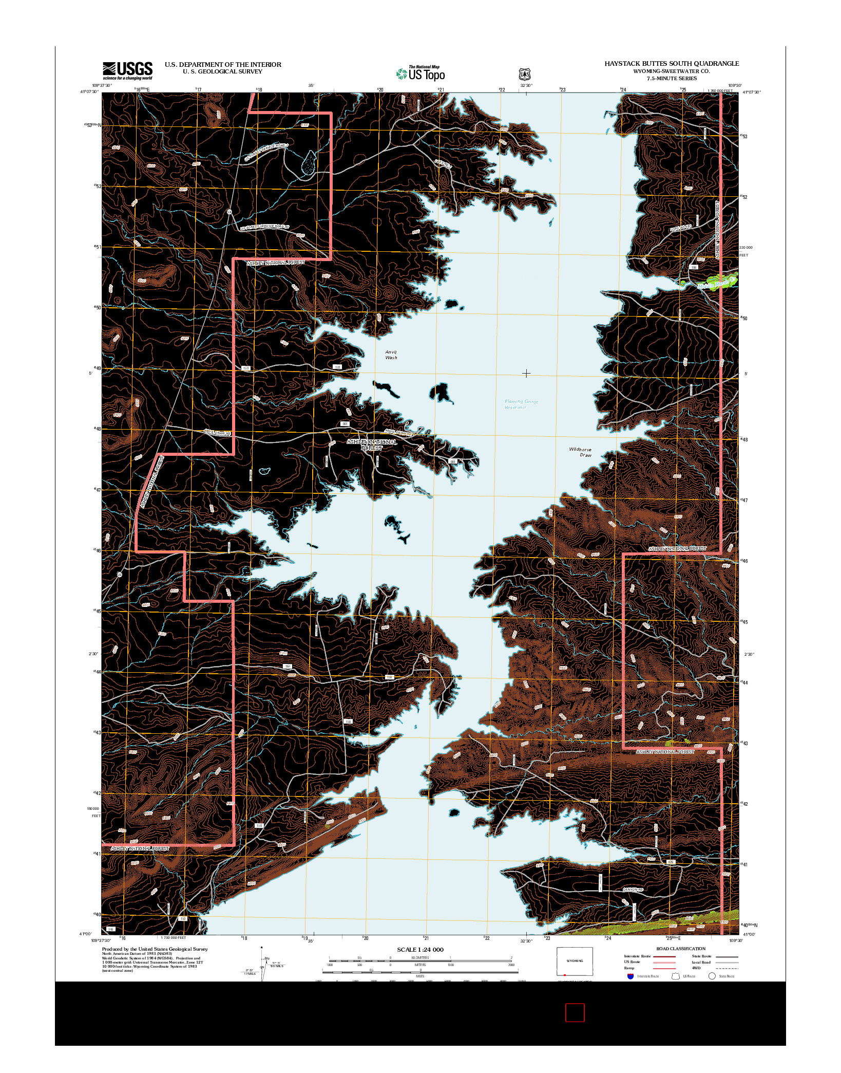 USGS US TOPO 7.5-MINUTE MAP FOR HAYSTACK BUTTES SOUTH, WY 2012