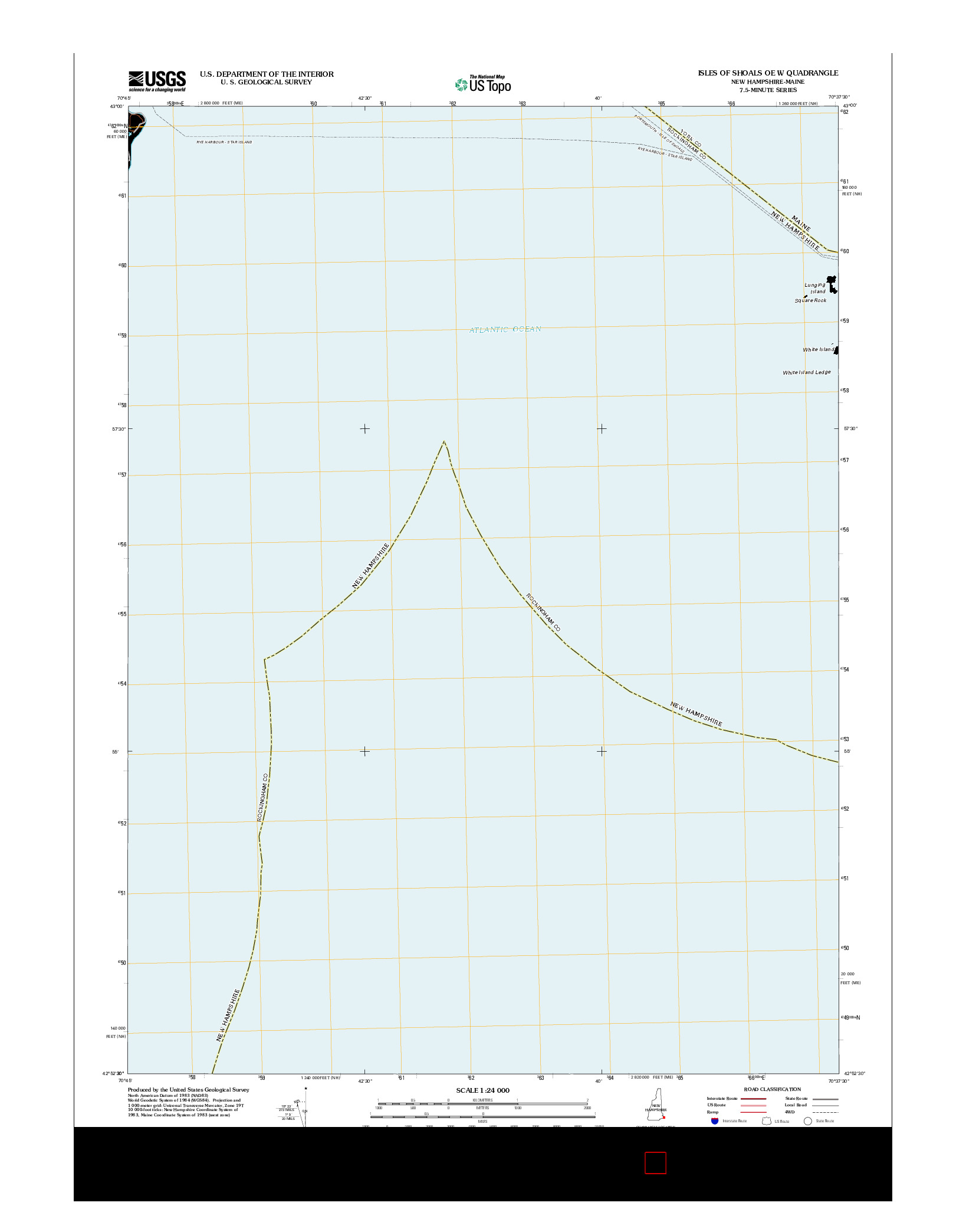 USGS US TOPO 7.5-MINUTE MAP FOR ISLES OF SHOALS OE W, NH-ME 2012