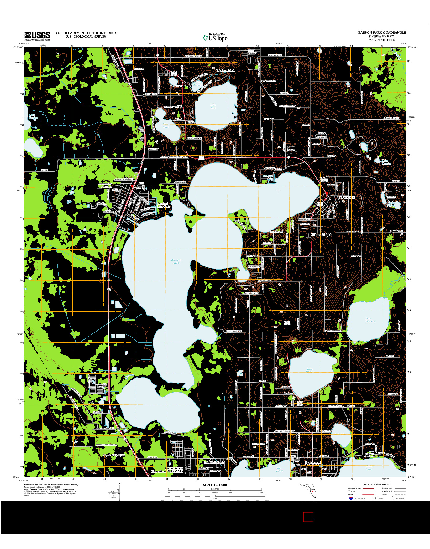 USGS US TOPO 7.5-MINUTE MAP FOR BABSON PARK, FL 2012