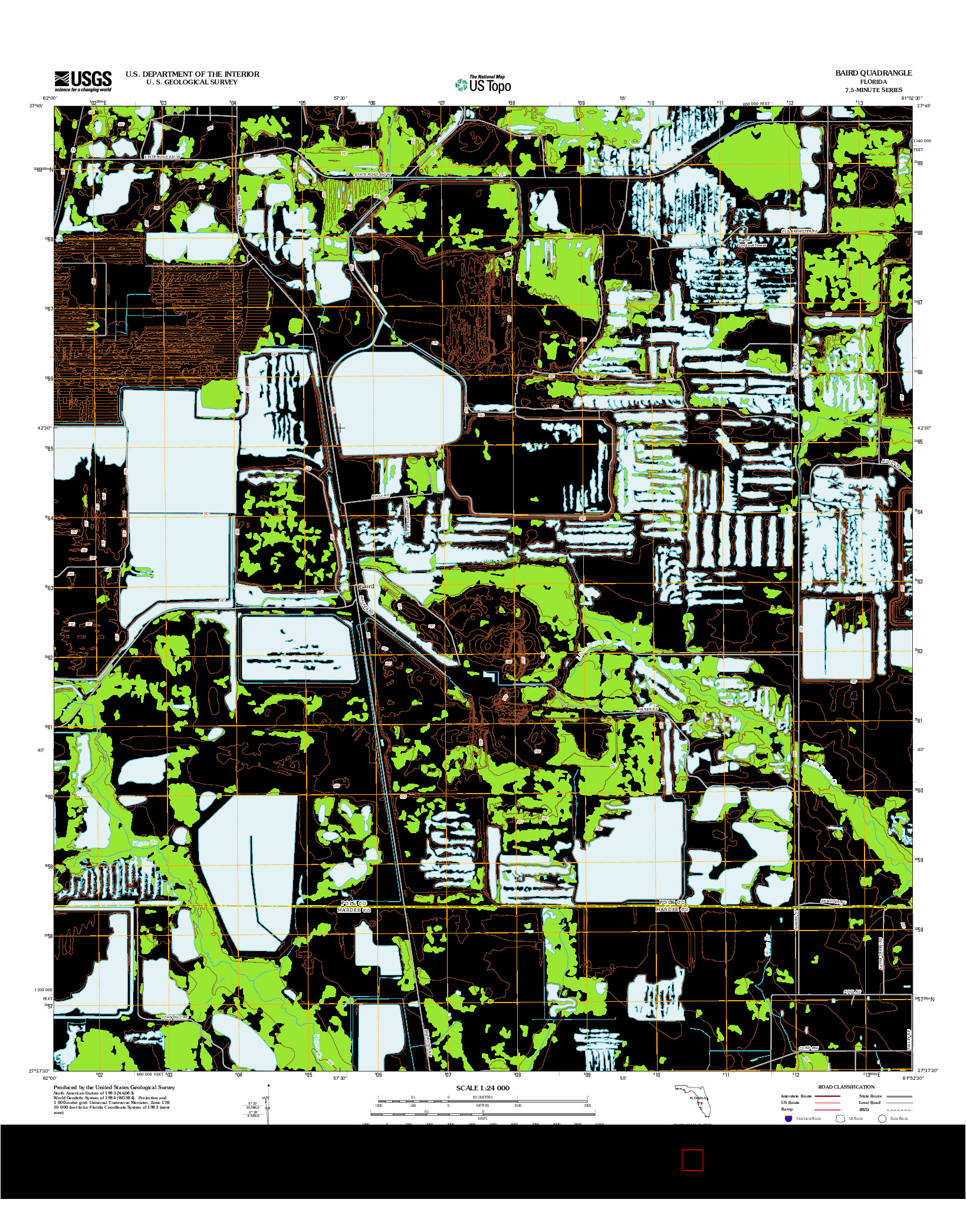 USGS US TOPO 7.5-MINUTE MAP FOR BAIRD, FL 2012