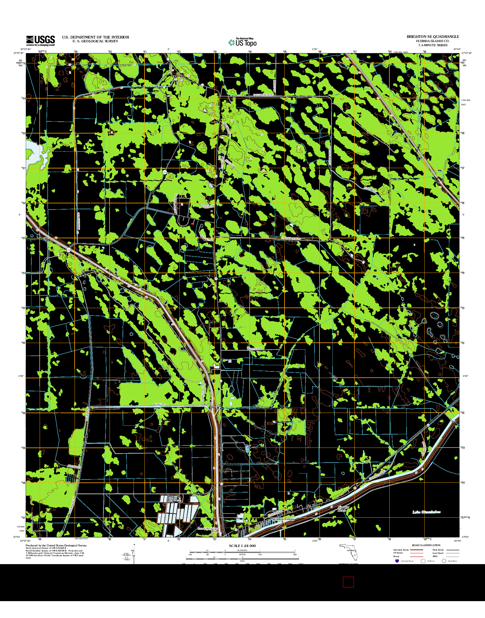USGS US TOPO 7.5-MINUTE MAP FOR BRIGHTON SE, FL 2012