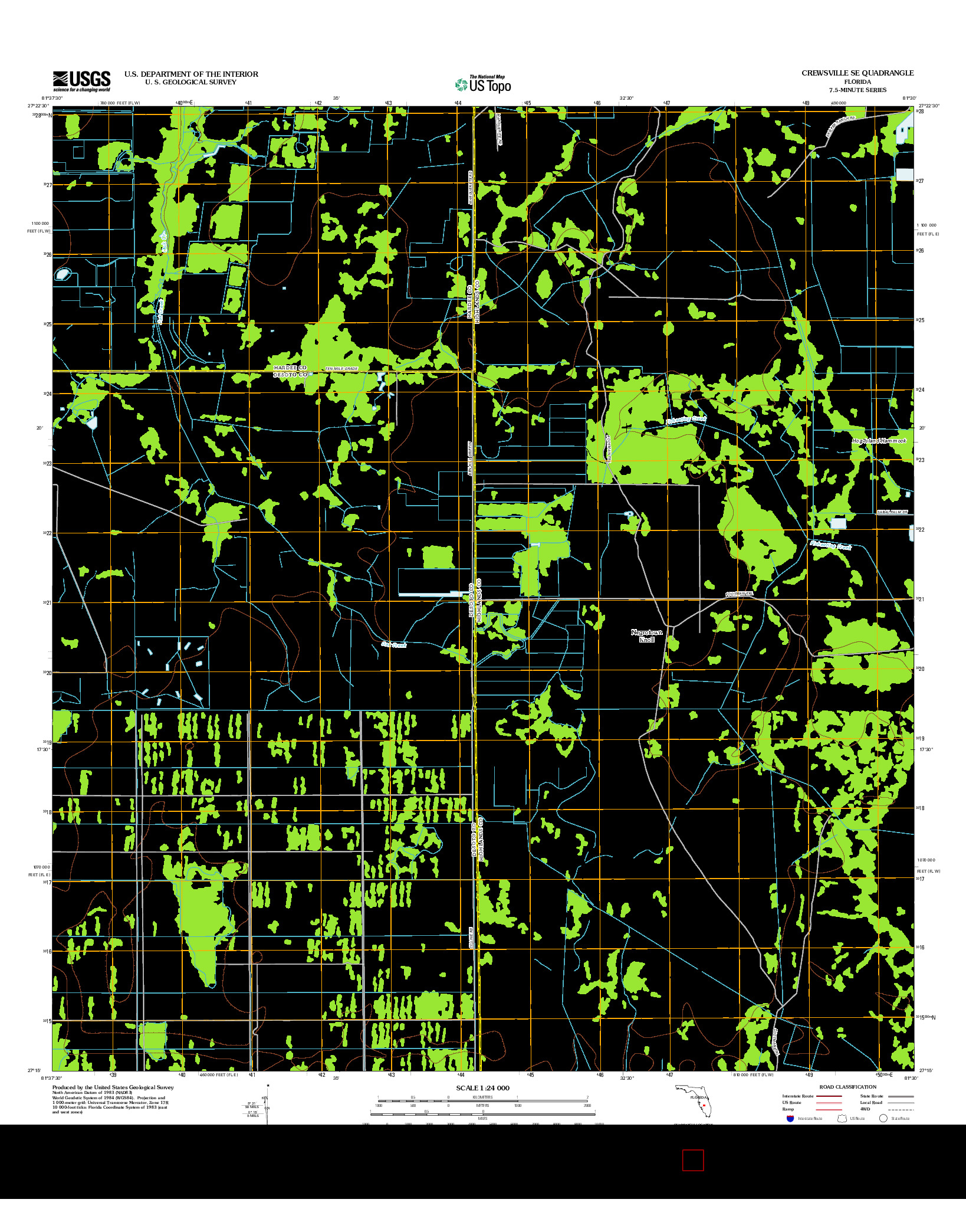 USGS US TOPO 7.5-MINUTE MAP FOR CREWSVILLE SE, FL 2012