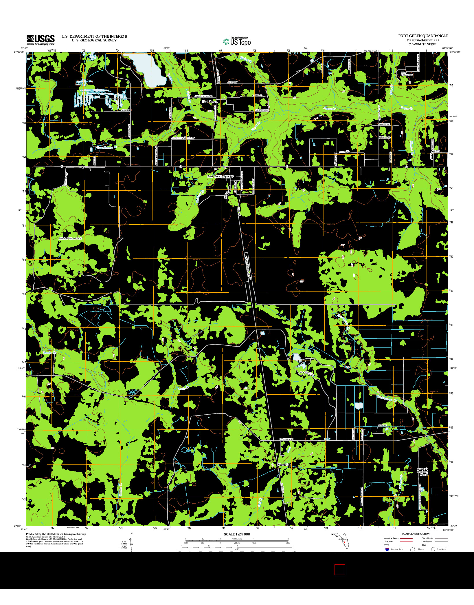 USGS US TOPO 7.5-MINUTE MAP FOR FORT GREEN, FL 2012