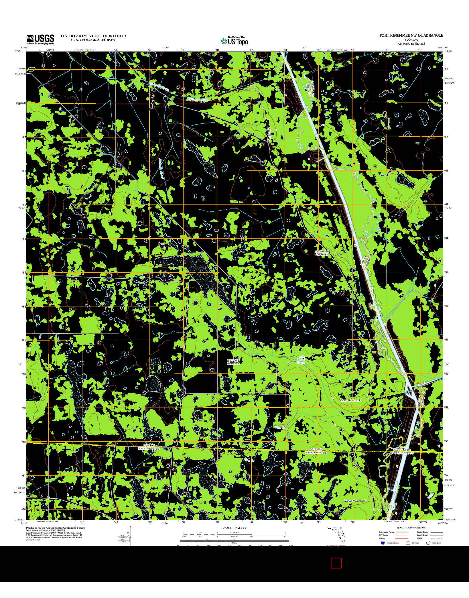 USGS US TOPO 7.5-MINUTE MAP FOR FORT KISSIMMEE NW, FL 2012