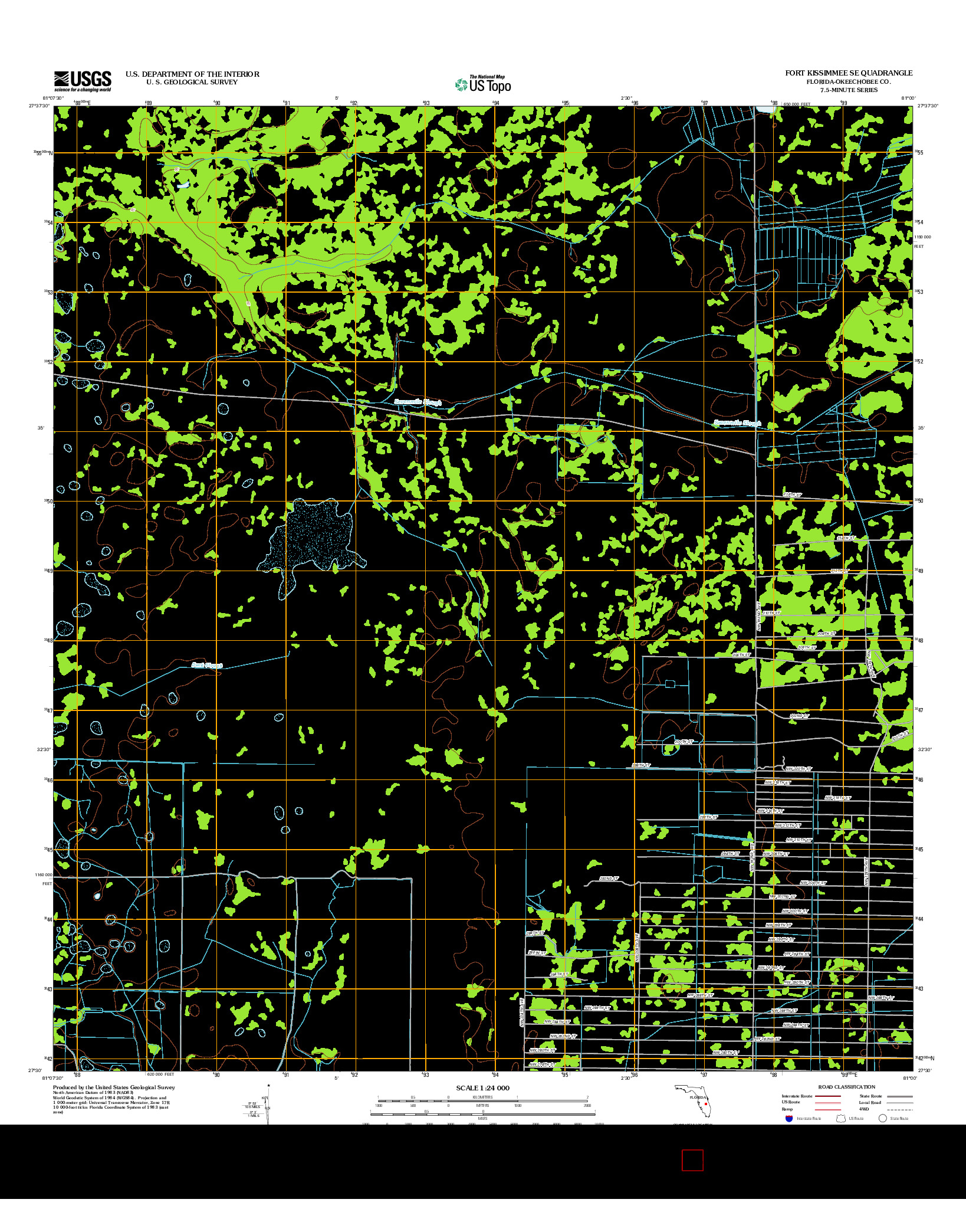 USGS US TOPO 7.5-MINUTE MAP FOR FORT KISSIMMEE SE, FL 2012