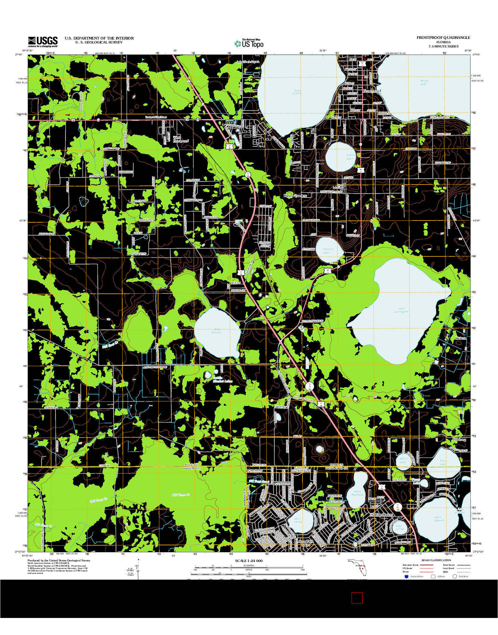 USGS US TOPO 7.5-MINUTE MAP FOR FROSTPROOF, FL 2012